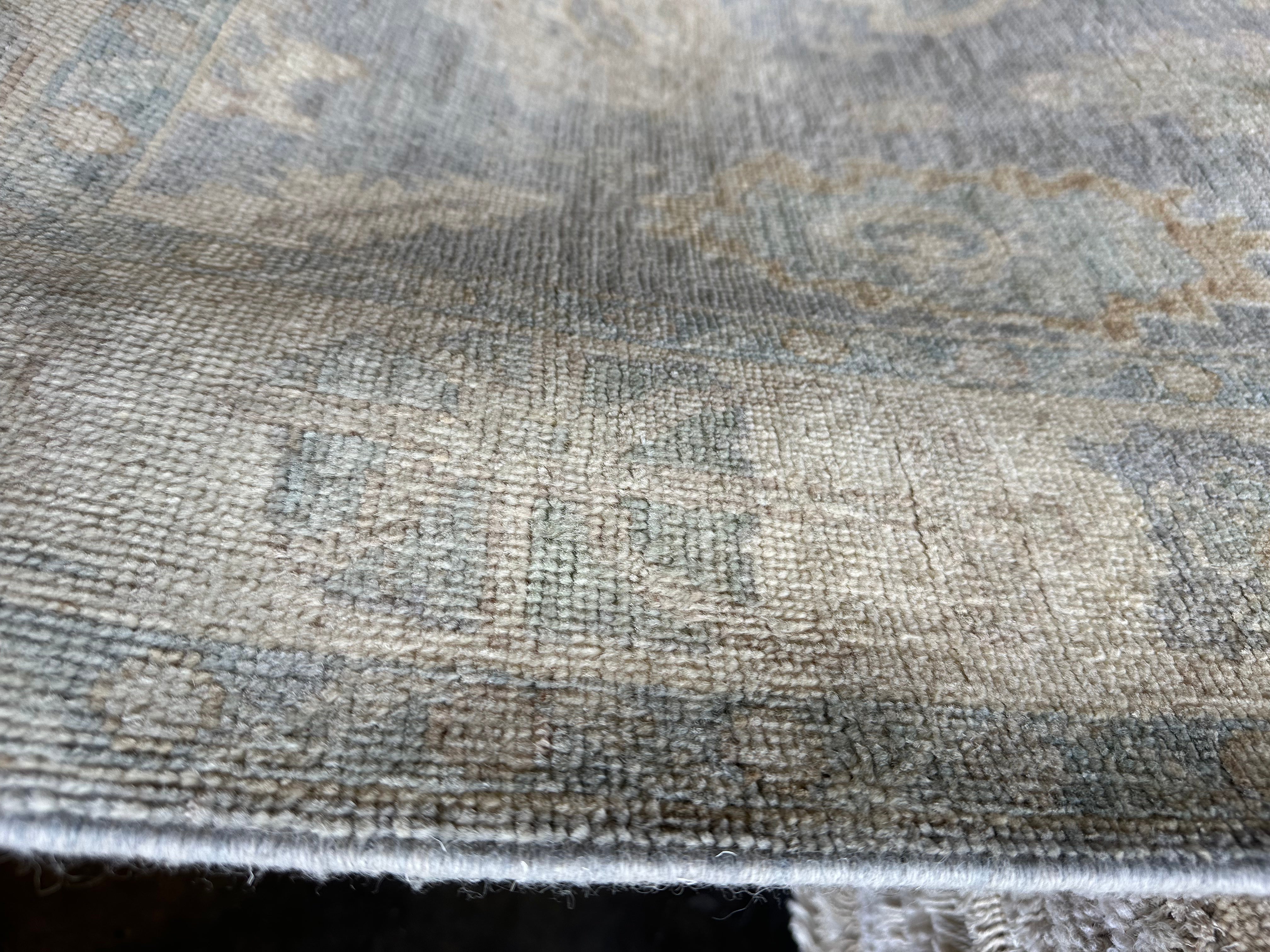 Kiki 3.1x23.7 Blue Whitewashed Afghani Oushak Runner