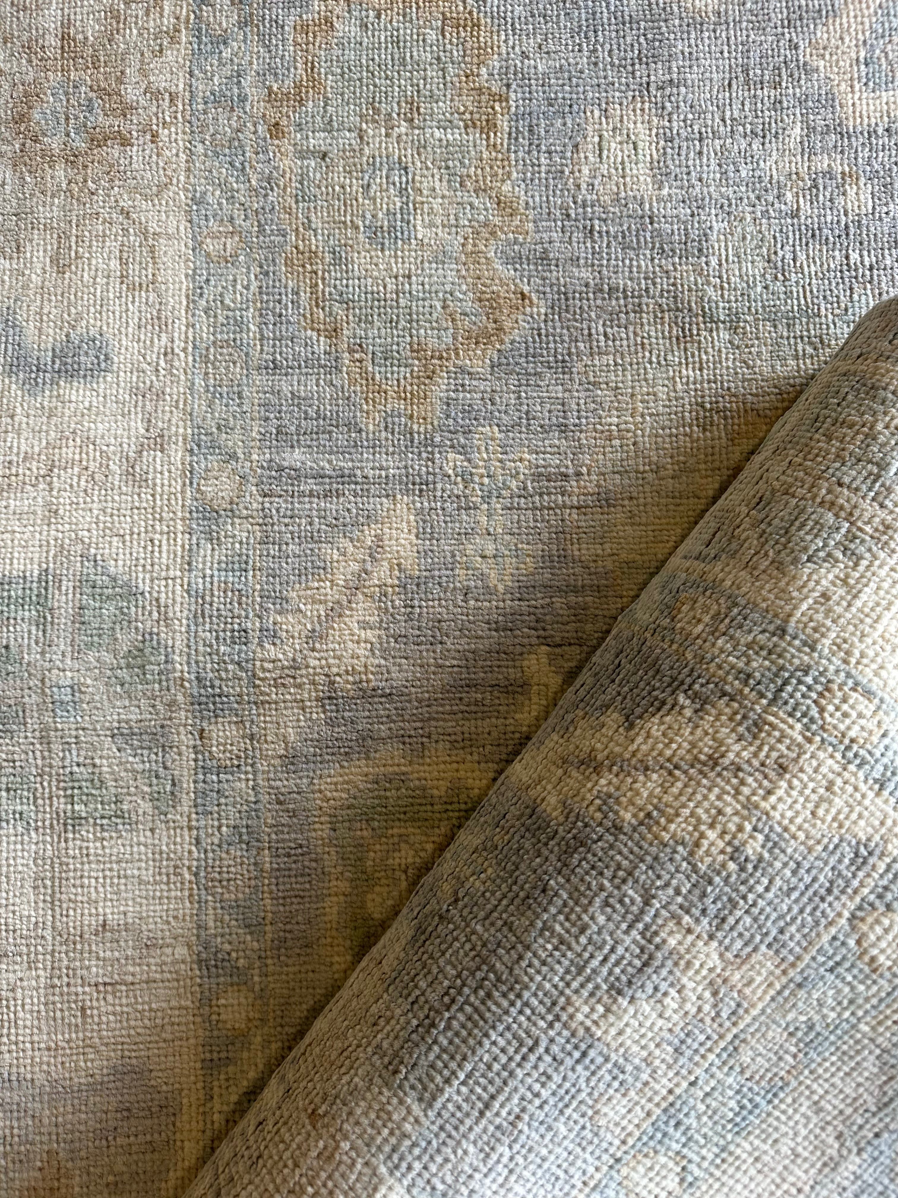Kiki 3.1x23.7 Blue Whitewashed Afghani Oushak Runner