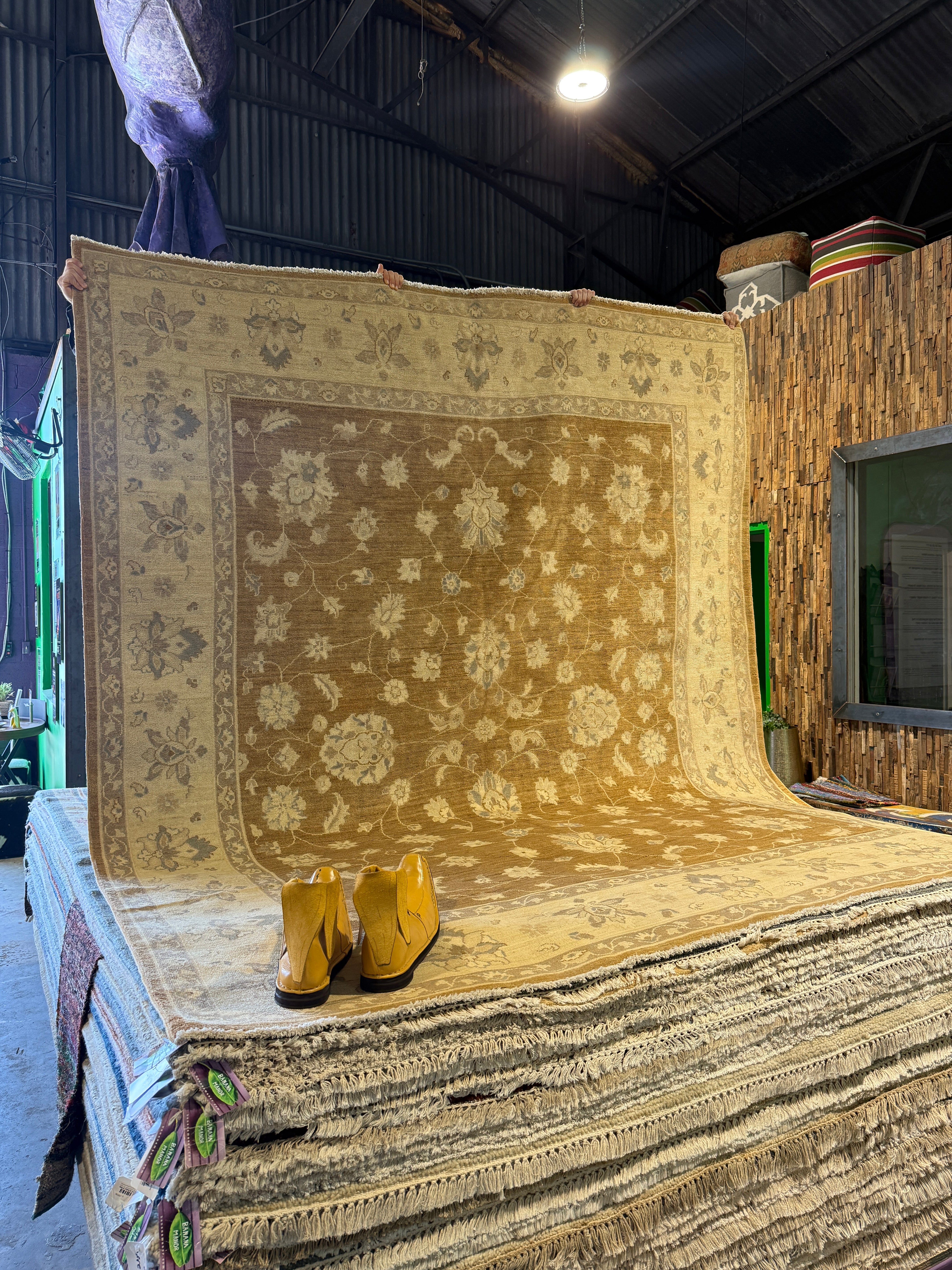 Cara Buono 8x9.8 Afghani Oushak Brown Rug