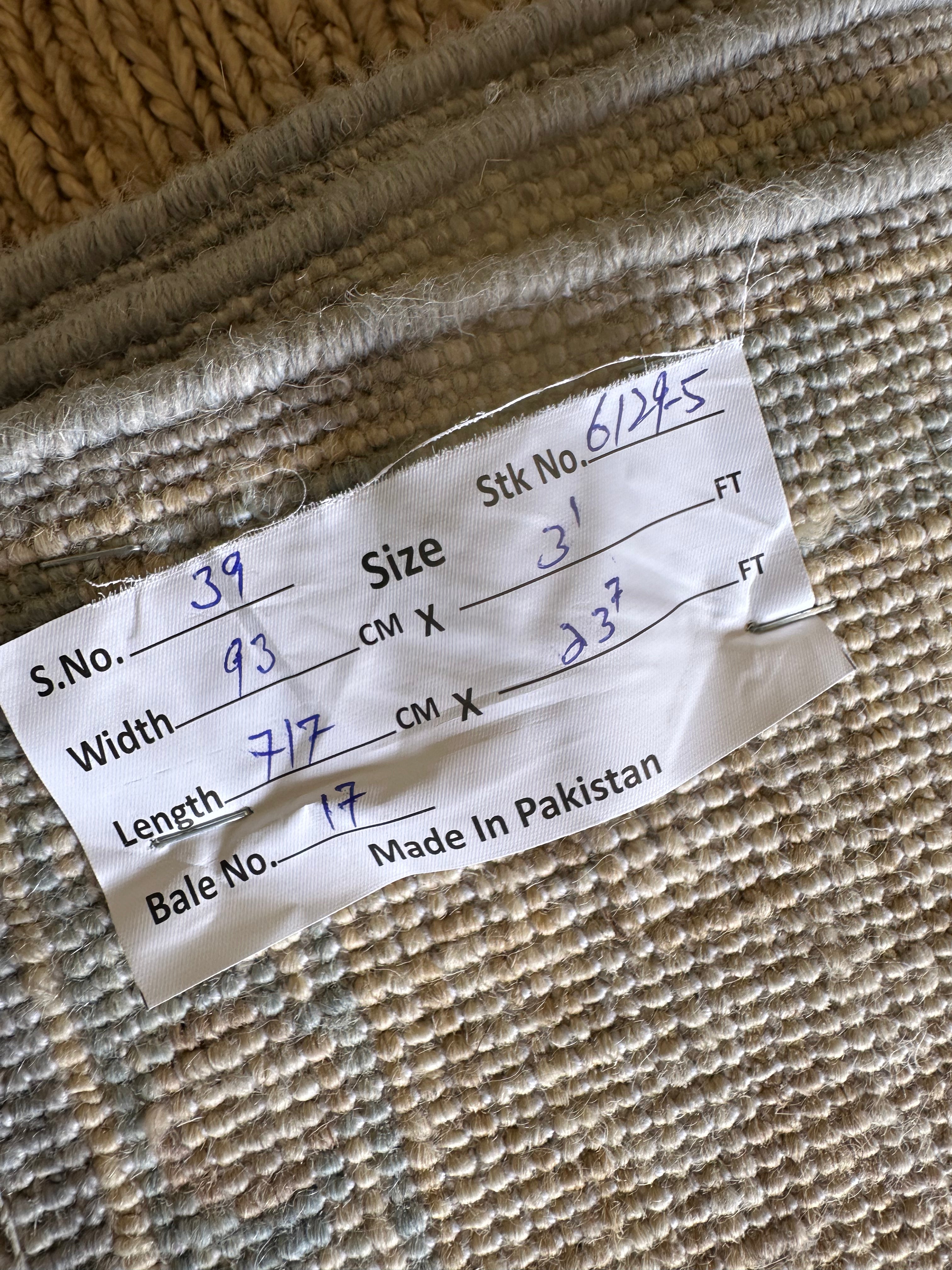 Kiki 3.1x23.7 Blue Whitewashed Afghani Oushak Runner