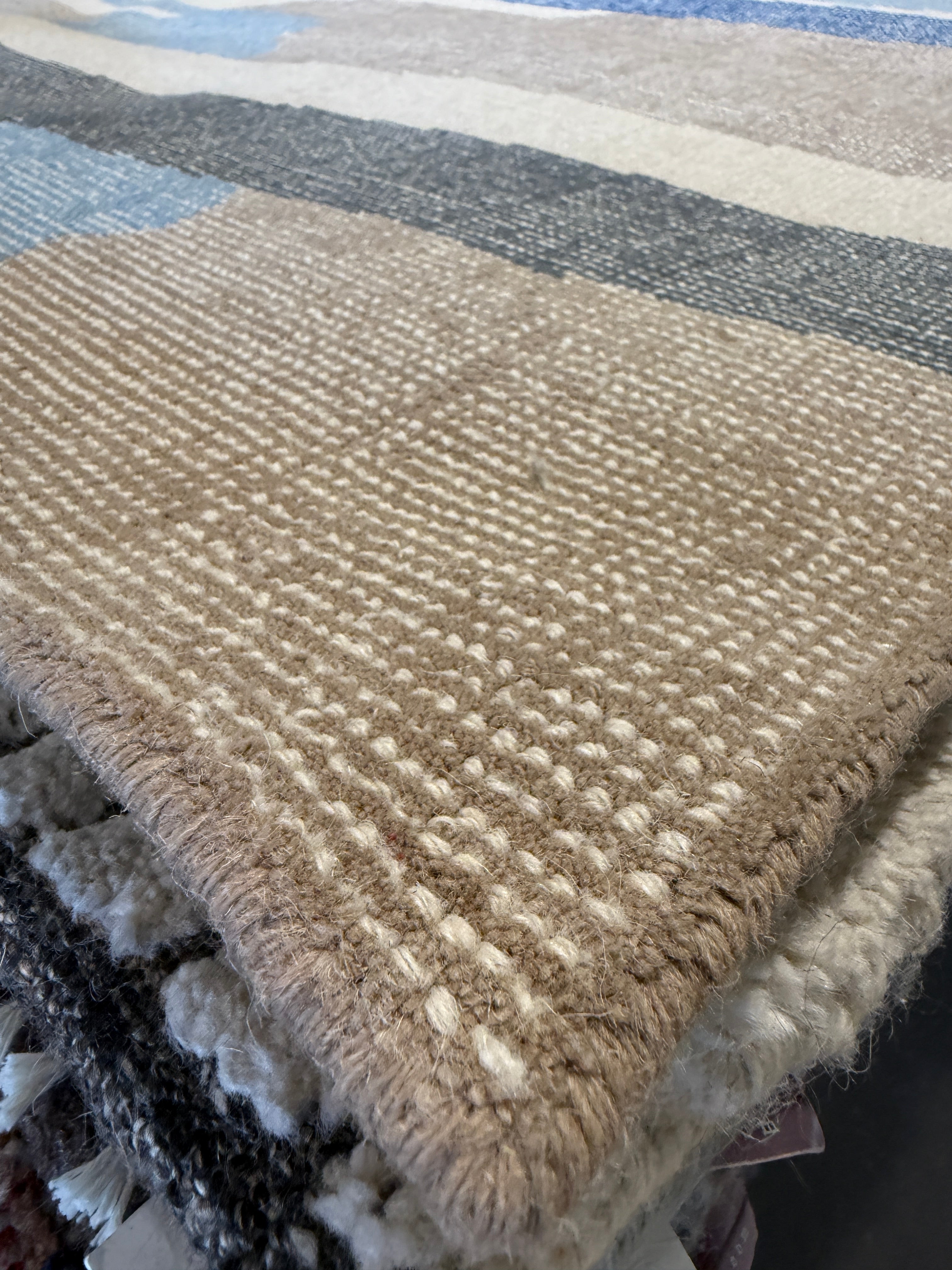 Brandon Kieffer 8x9.9 Blue Handwoven Modern Rug
