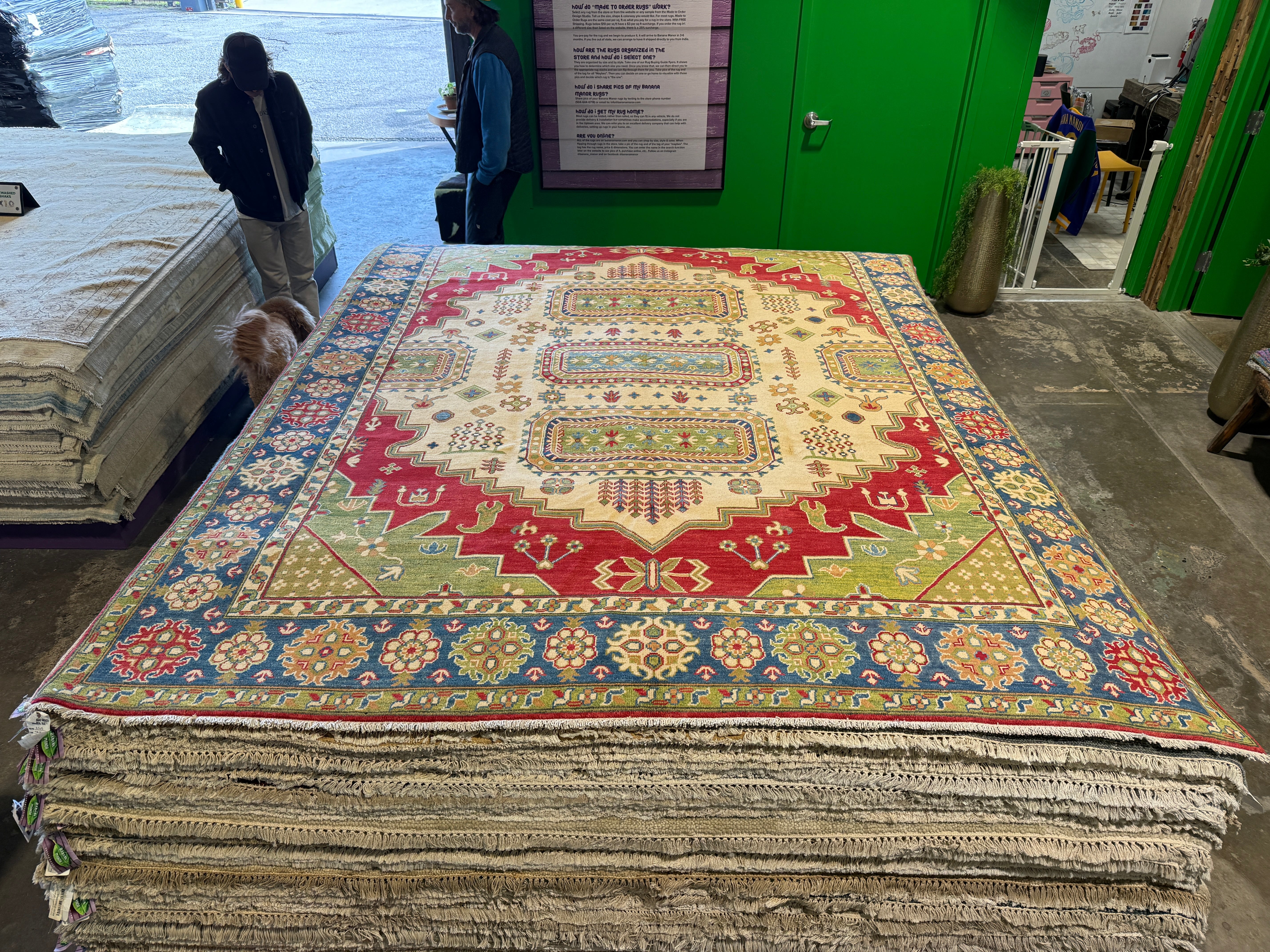 Grace Van Dien 8.1x10.5 Tribal Kazak Red Rug