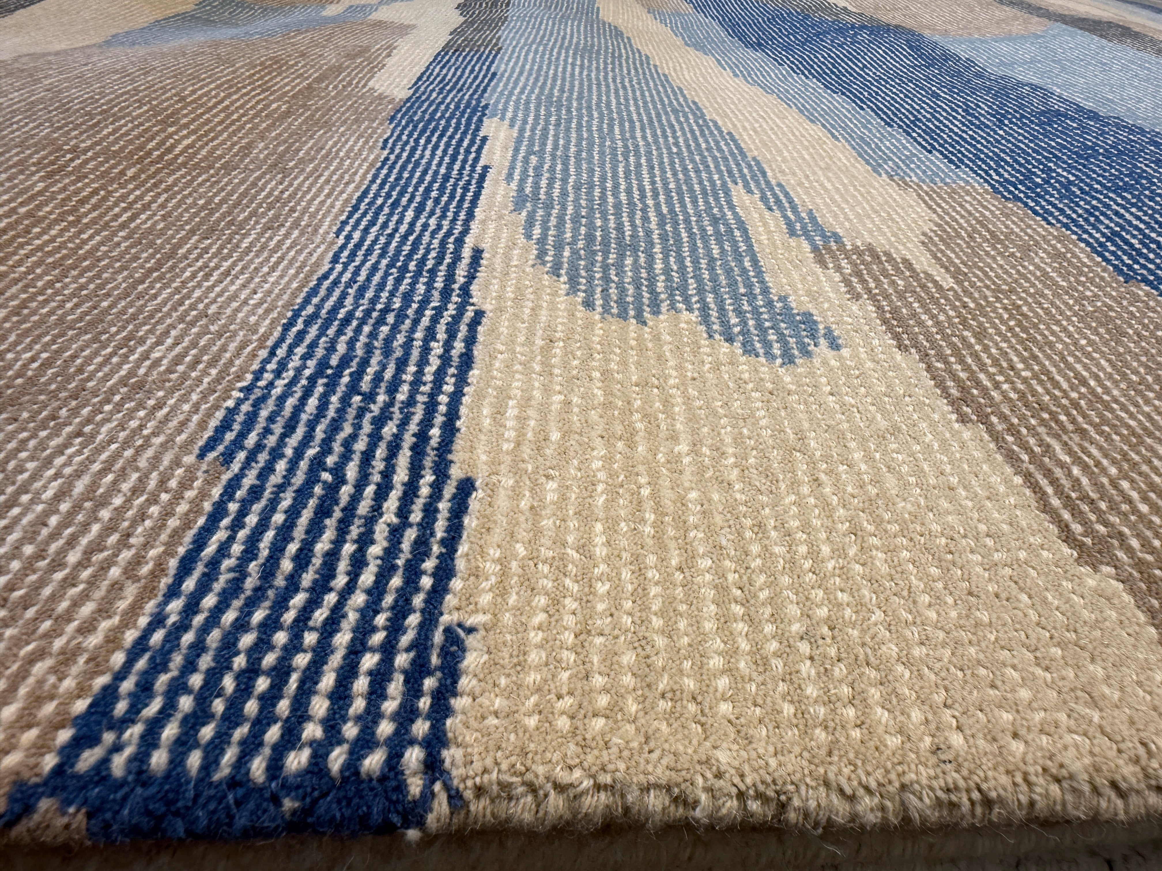 Brandon Kieffer 8x9.9 Blue Handwoven Modern Rug