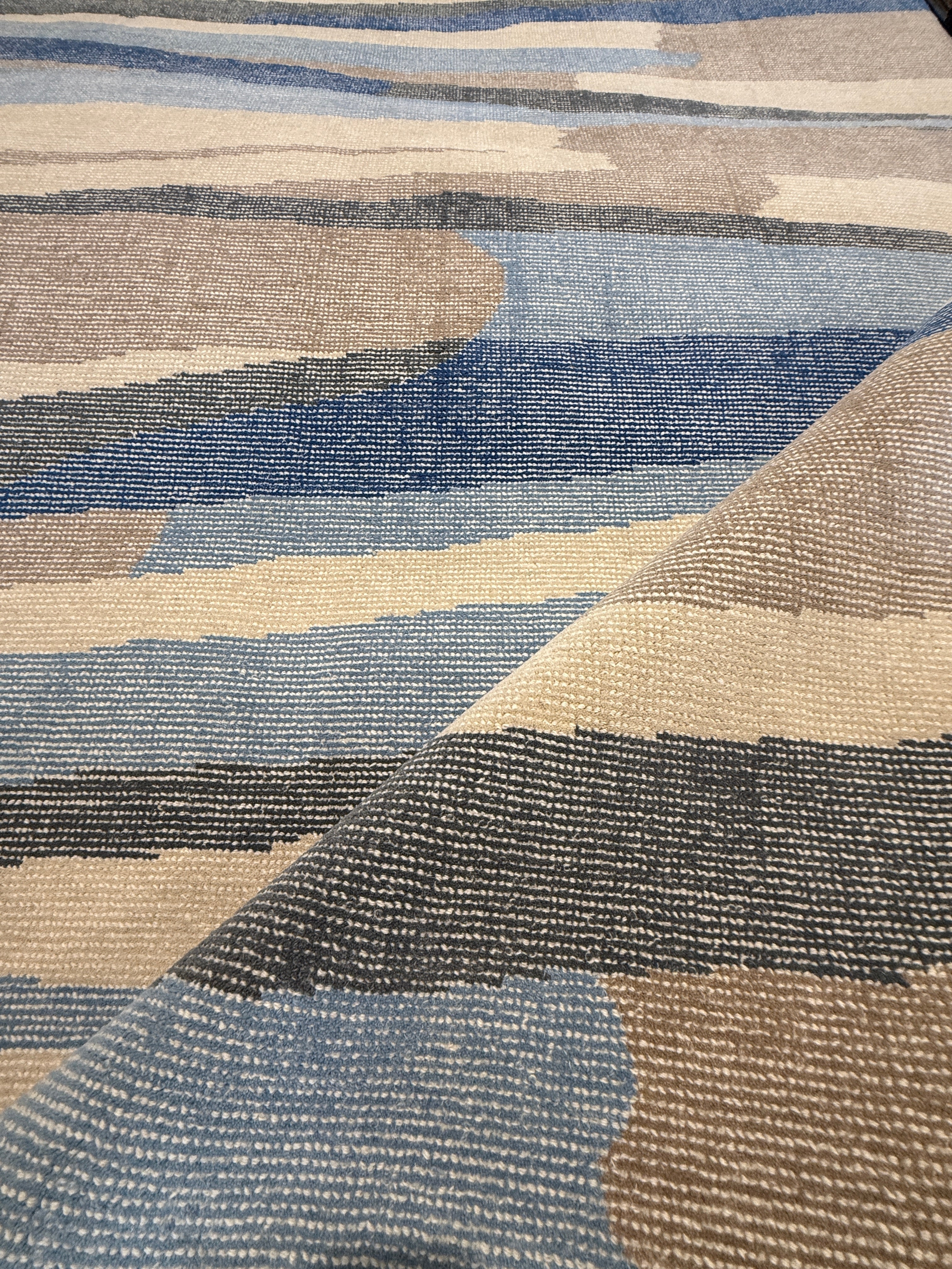 Brandon Kieffer 8x9.9 Blue Handwoven Modern Rug