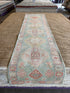 Rachel Mathews 3x11 Teal Red Whitewashed Afghani Oushak Runner