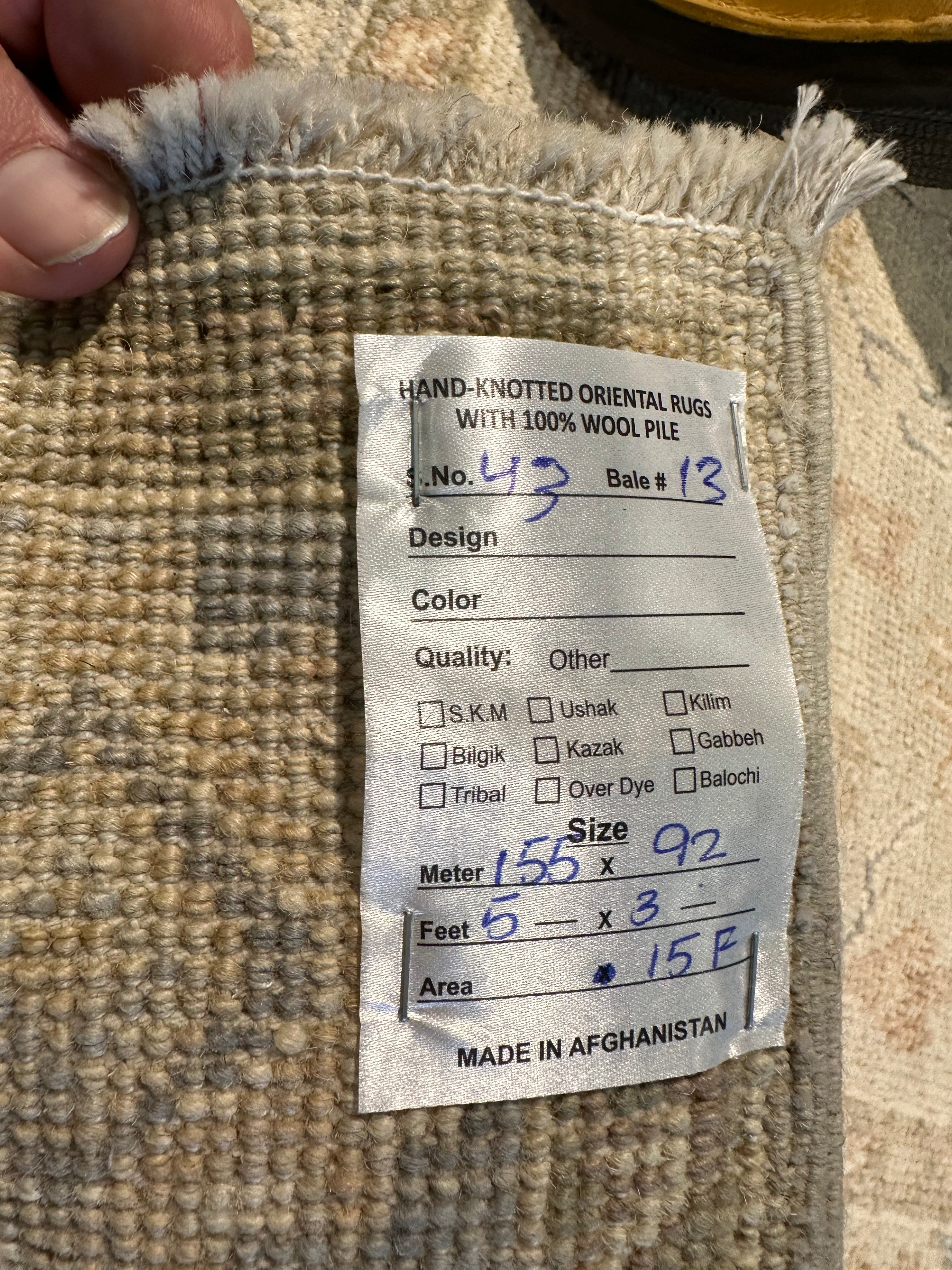 Rebecca Fairhurst 3x5 Afghani Whitewashed Oushak