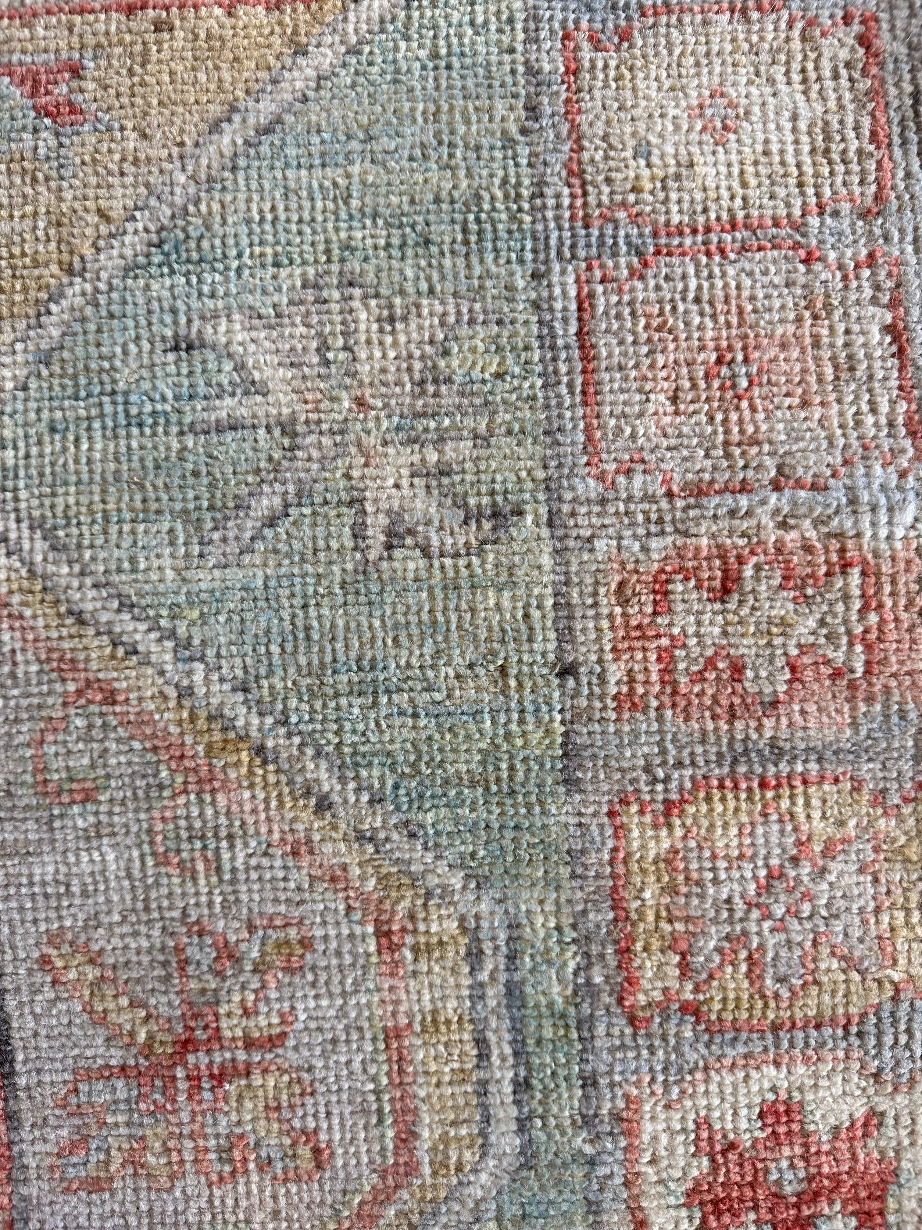 Rachel Mathews 3x11 Teal Red Whitewashed Afghani Oushak Runner