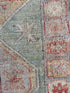 Rachel Mathews 3x11 Teal Red Whitewashed Afghani Oushak Runner