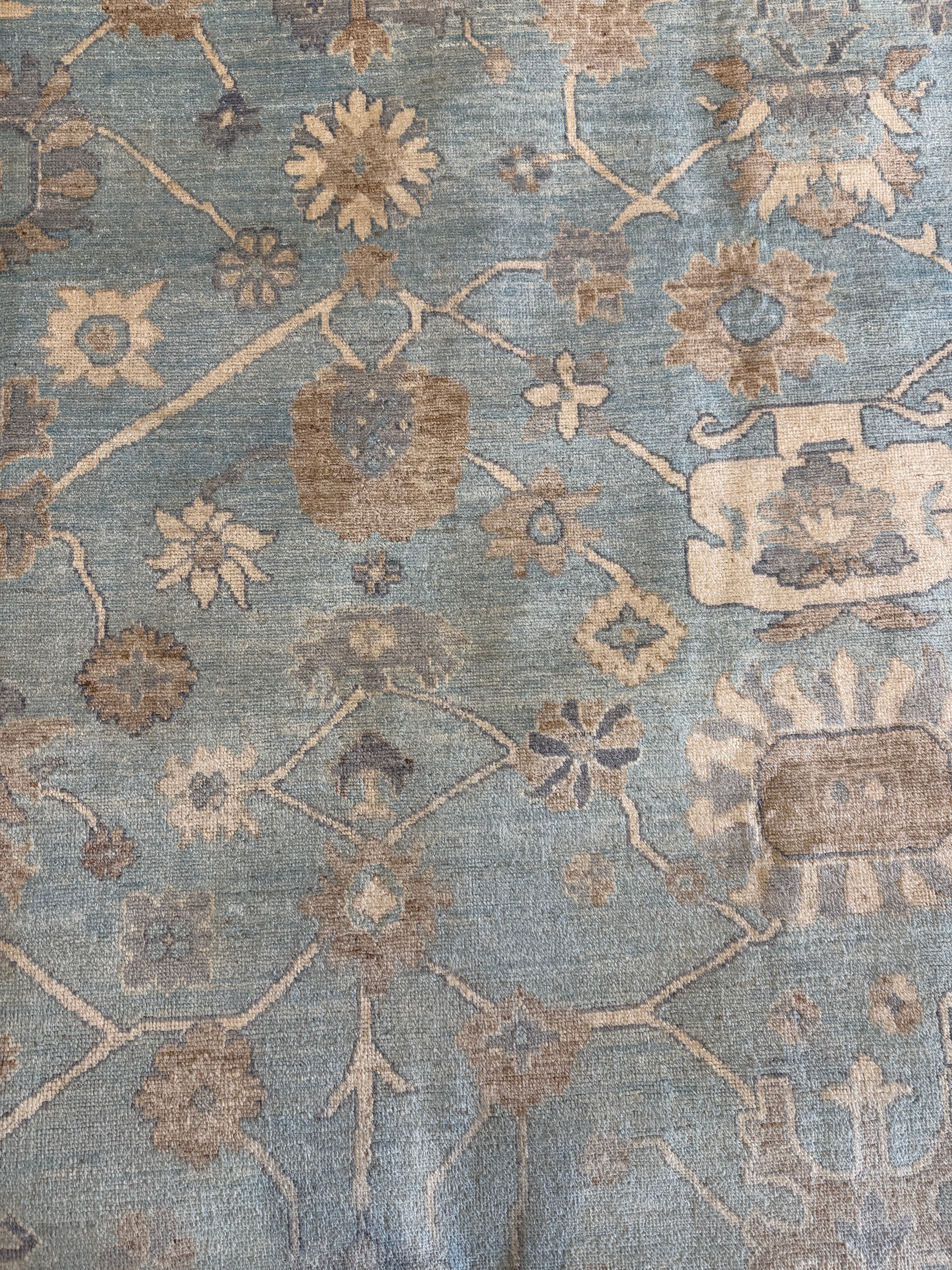 Chrissy Cunningham 9.2x12 Afghani Ston wash Blue Rug