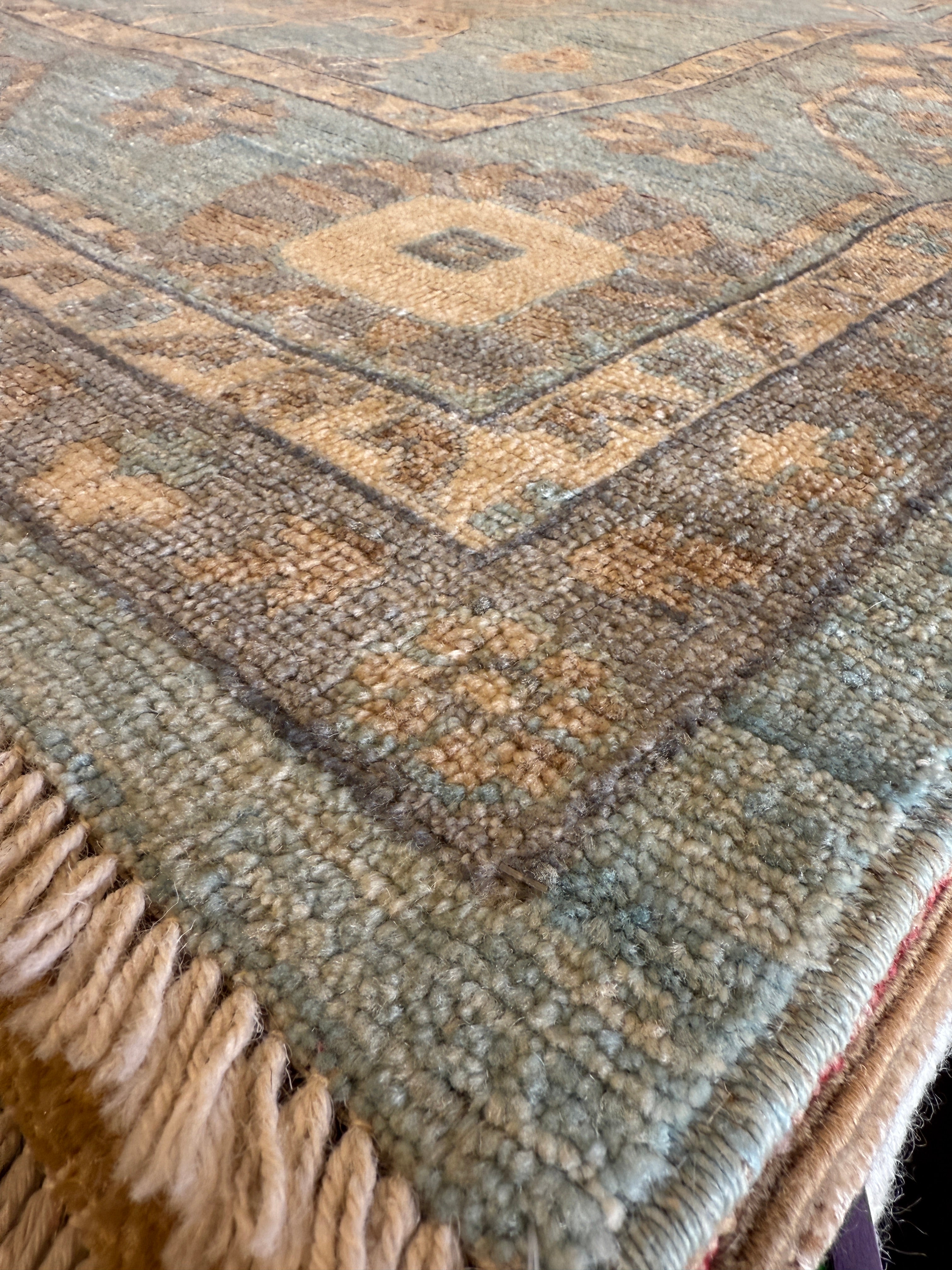 Chrissy Cunningham 9.2x12 Afghani Ston wash Blue Rug