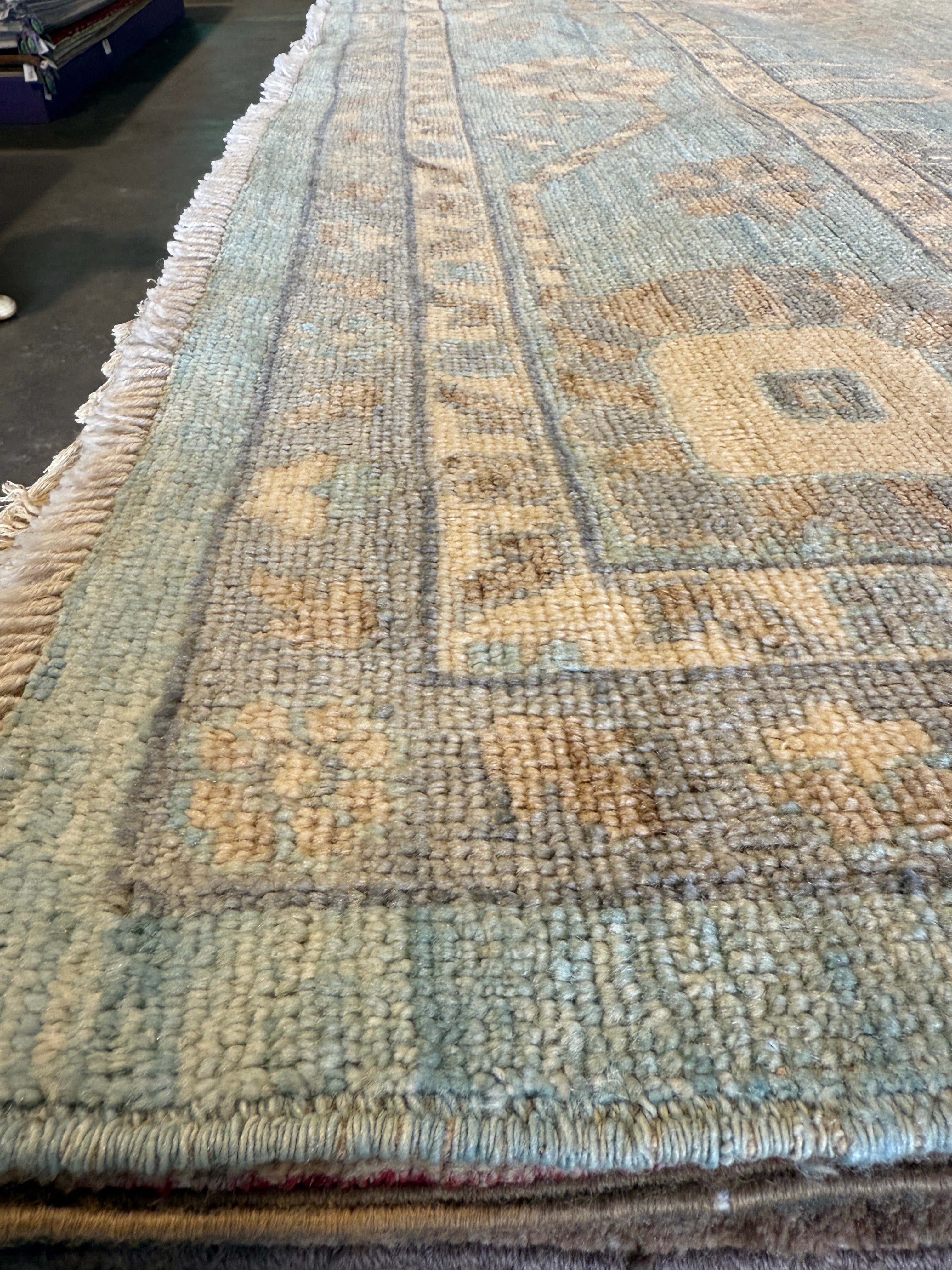 Chrissy Cunningham 9.2x12 Afghani Ston wash Blue Rug