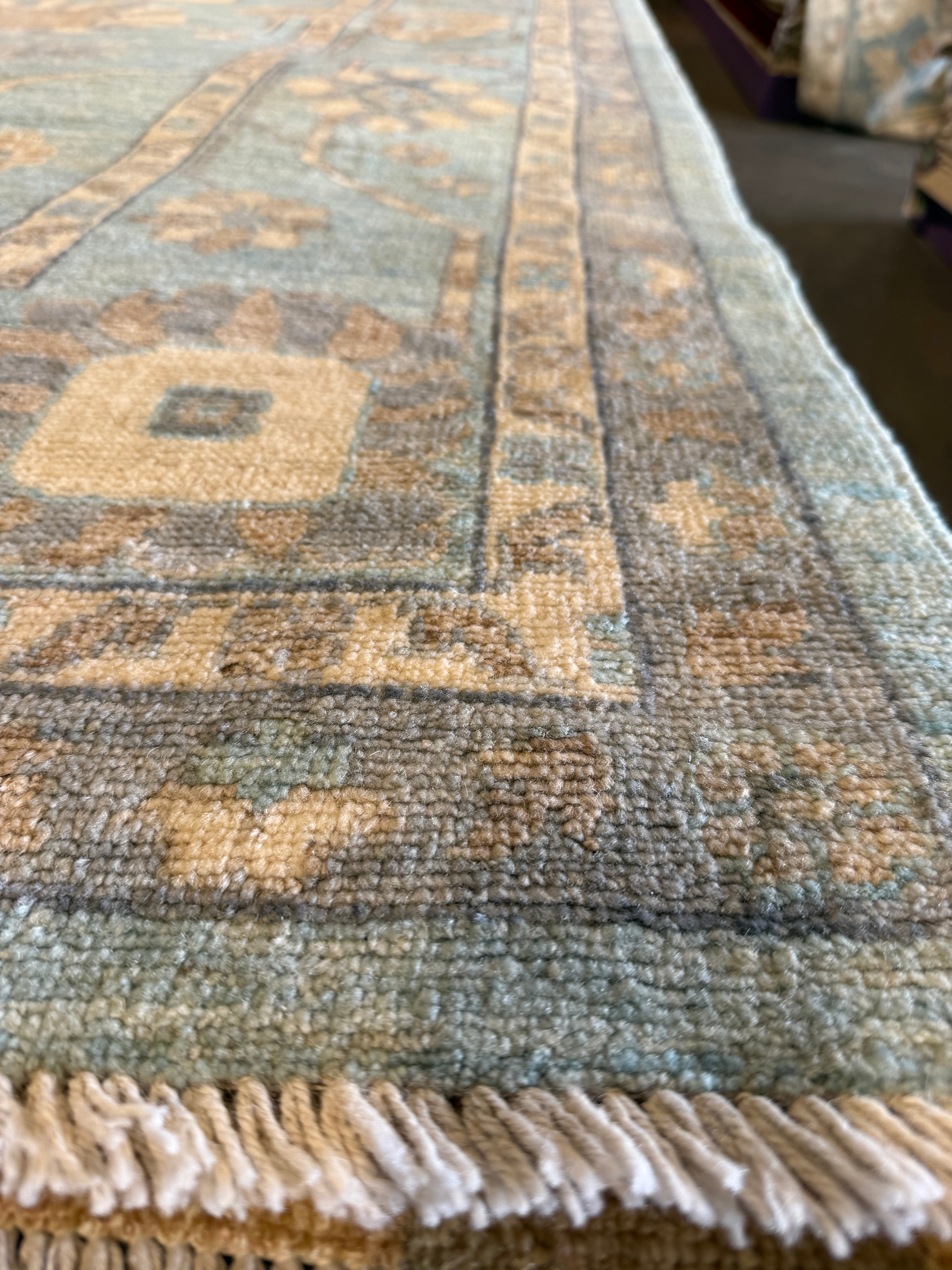 Chrissy Cunningham 9.2x12 Afghani Ston wash Blue Rug