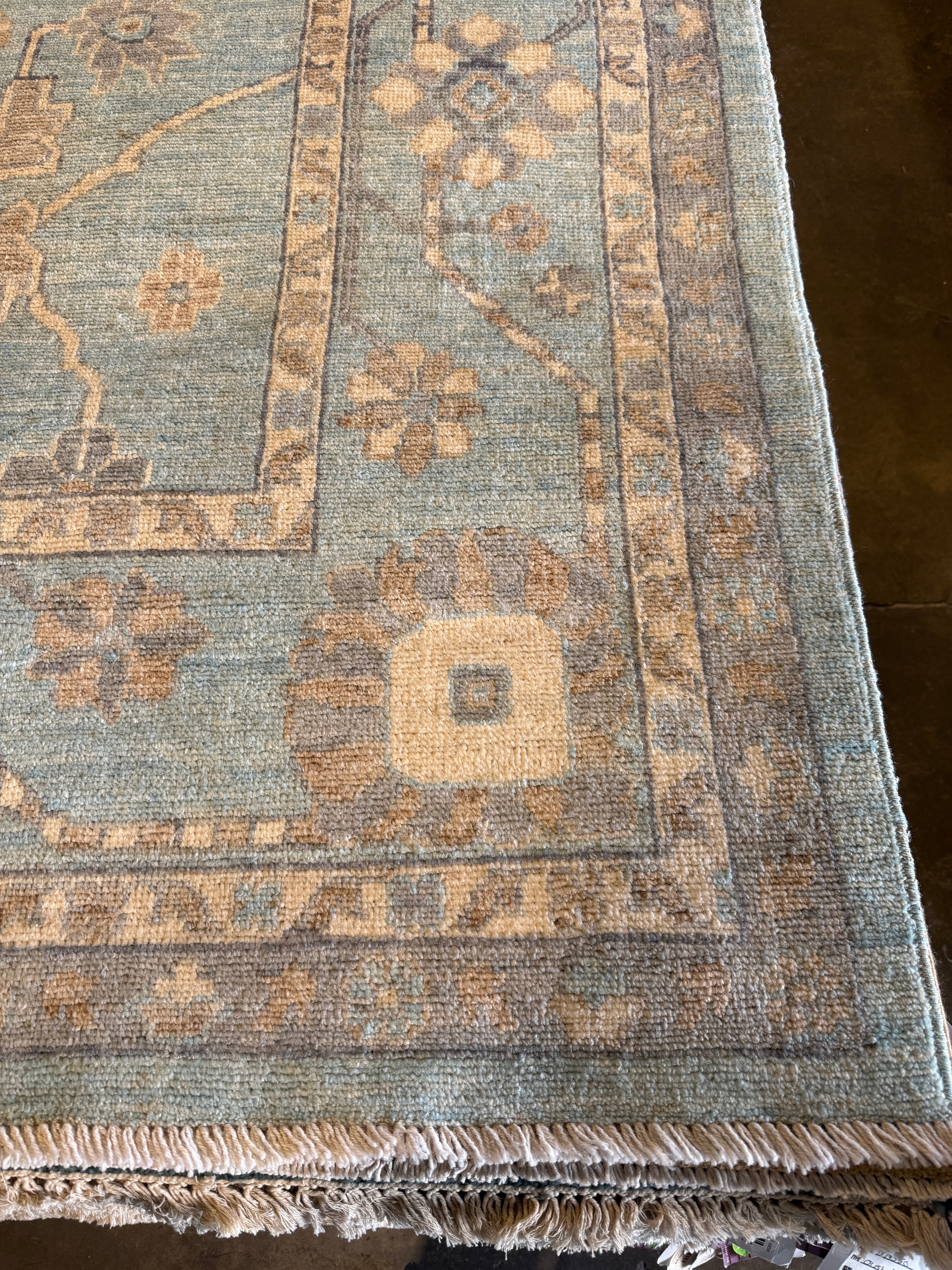 Chrissy Cunningham 9.2x12 Afghani Ston wash Blue Rug
