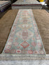Anna Pogossyan 3x11.2 Teal Red Whitewashed Afghani Oushak Runner