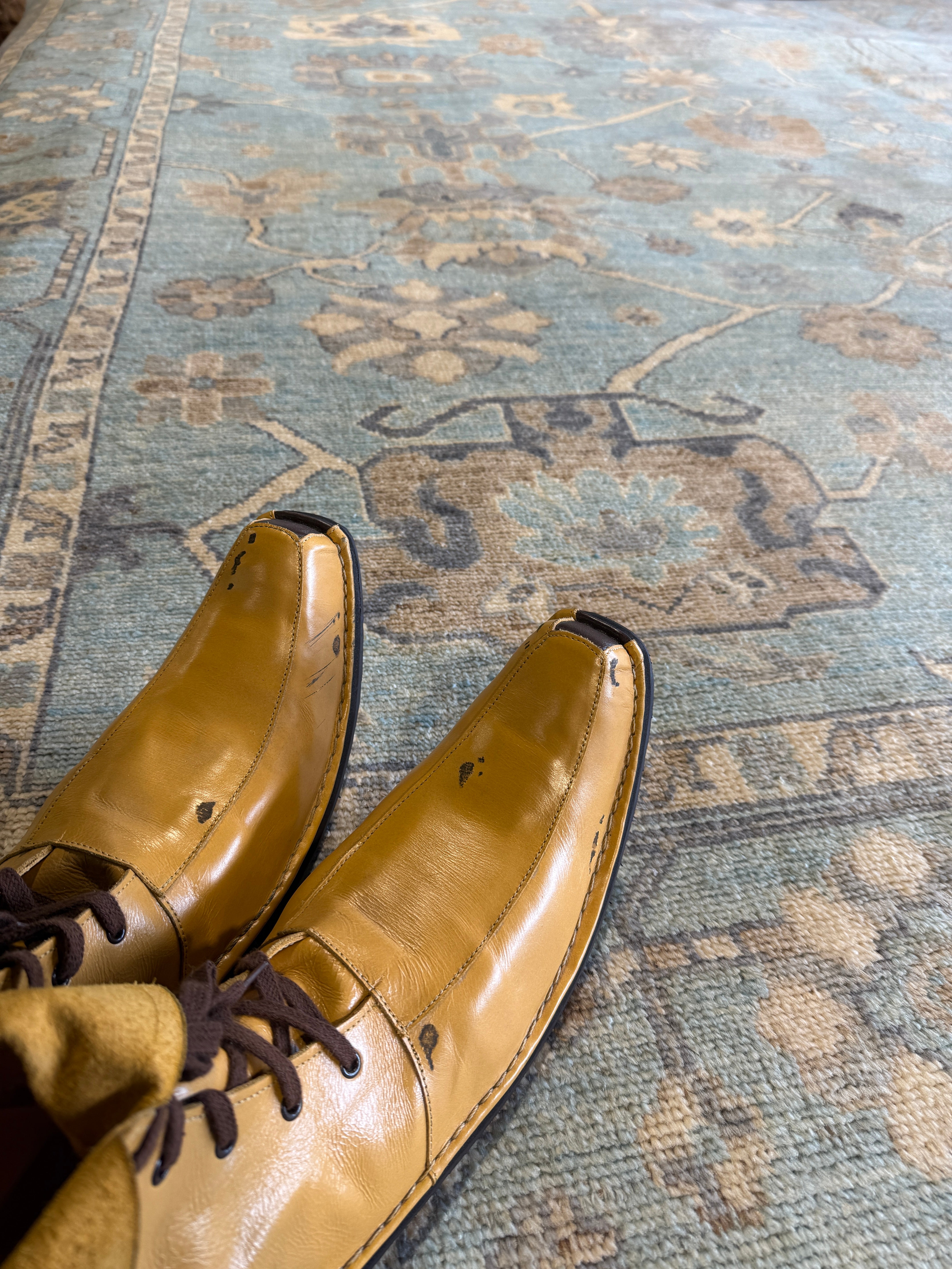 Chrissy Cunningham 9.2x12 Afghani Ston wash Blue Rug