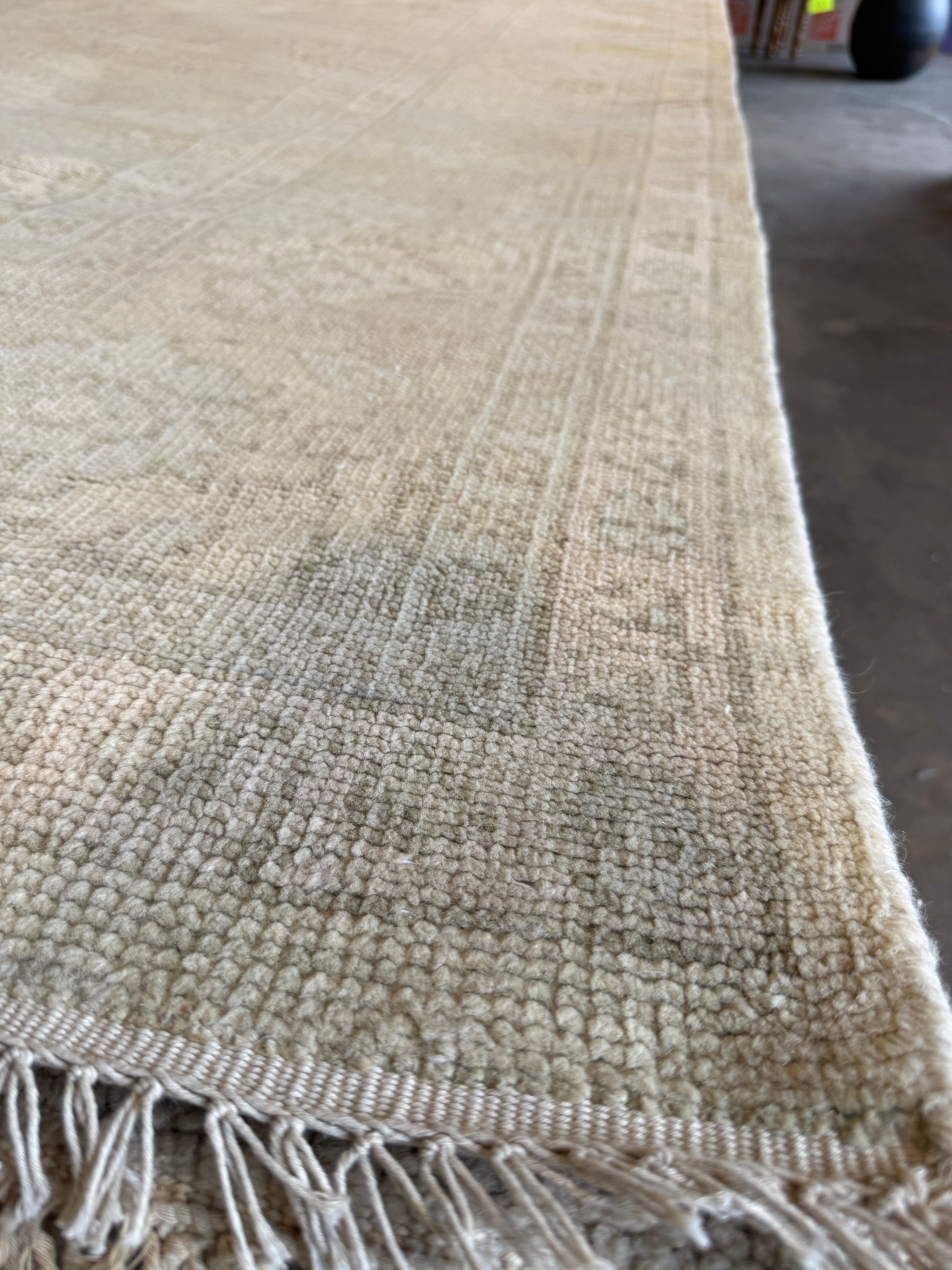 Elsa Dutton 10x14 Cream Hand-Knotted Oushak