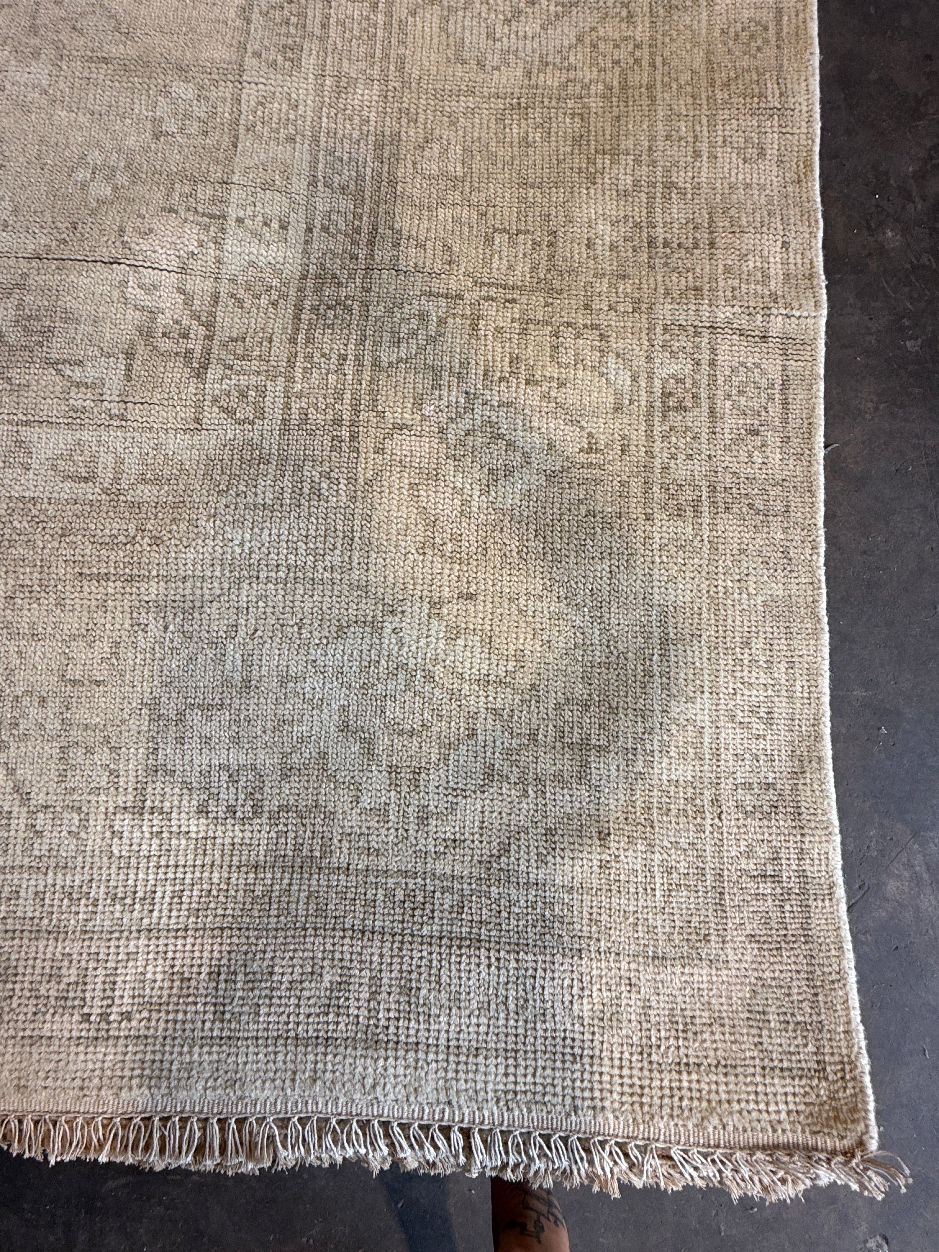 Elsa Dutton 10x14 Cream Hand-Knotted Oushak