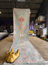 Anna Pogossyan 3x11.2 Teal Red Whitewashed Afghani Oushak Runner