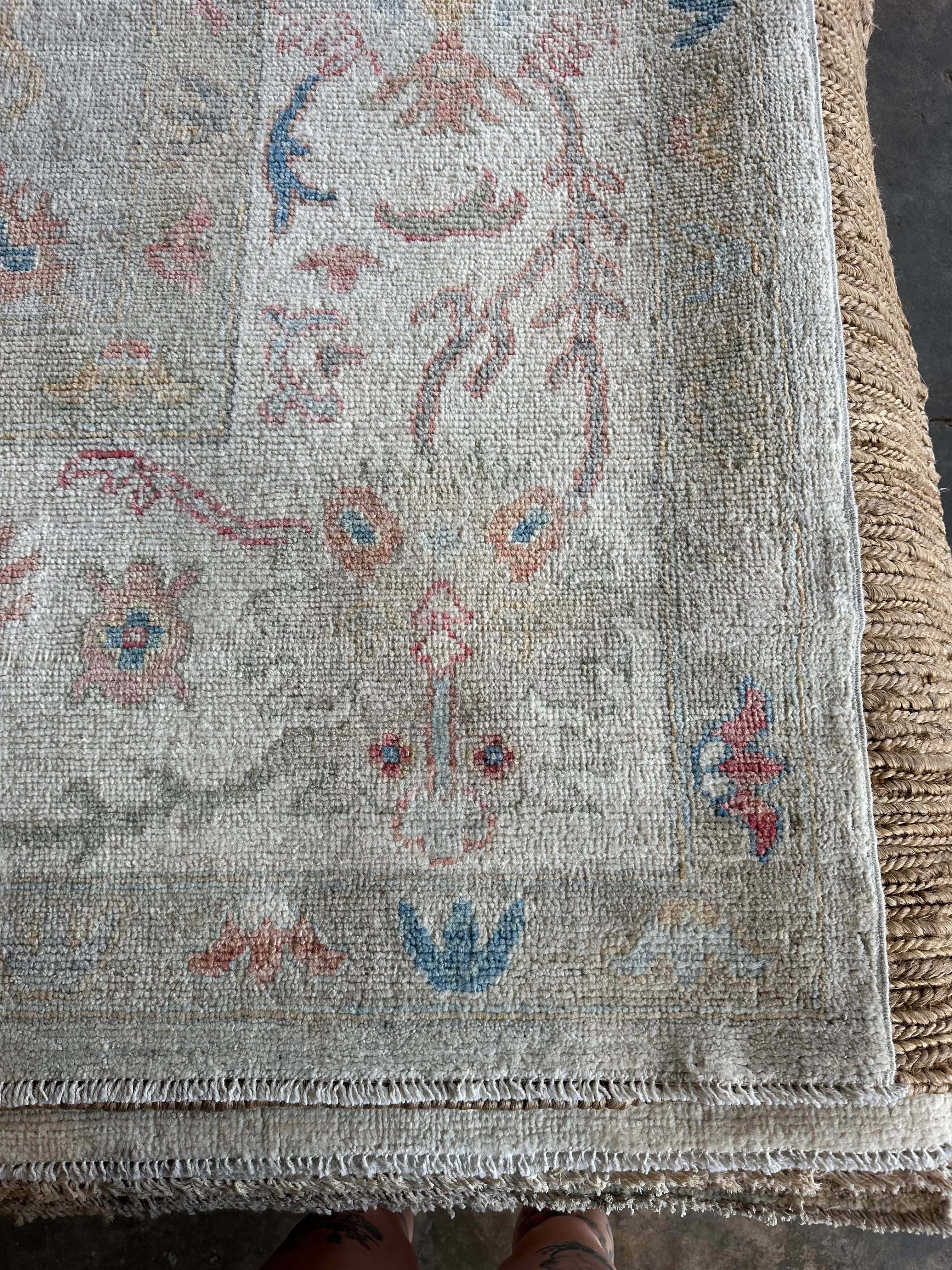 Jody Lynn Clement 8.2x10.8 Multi-Color Whitewashed Afghani Oushak Rug