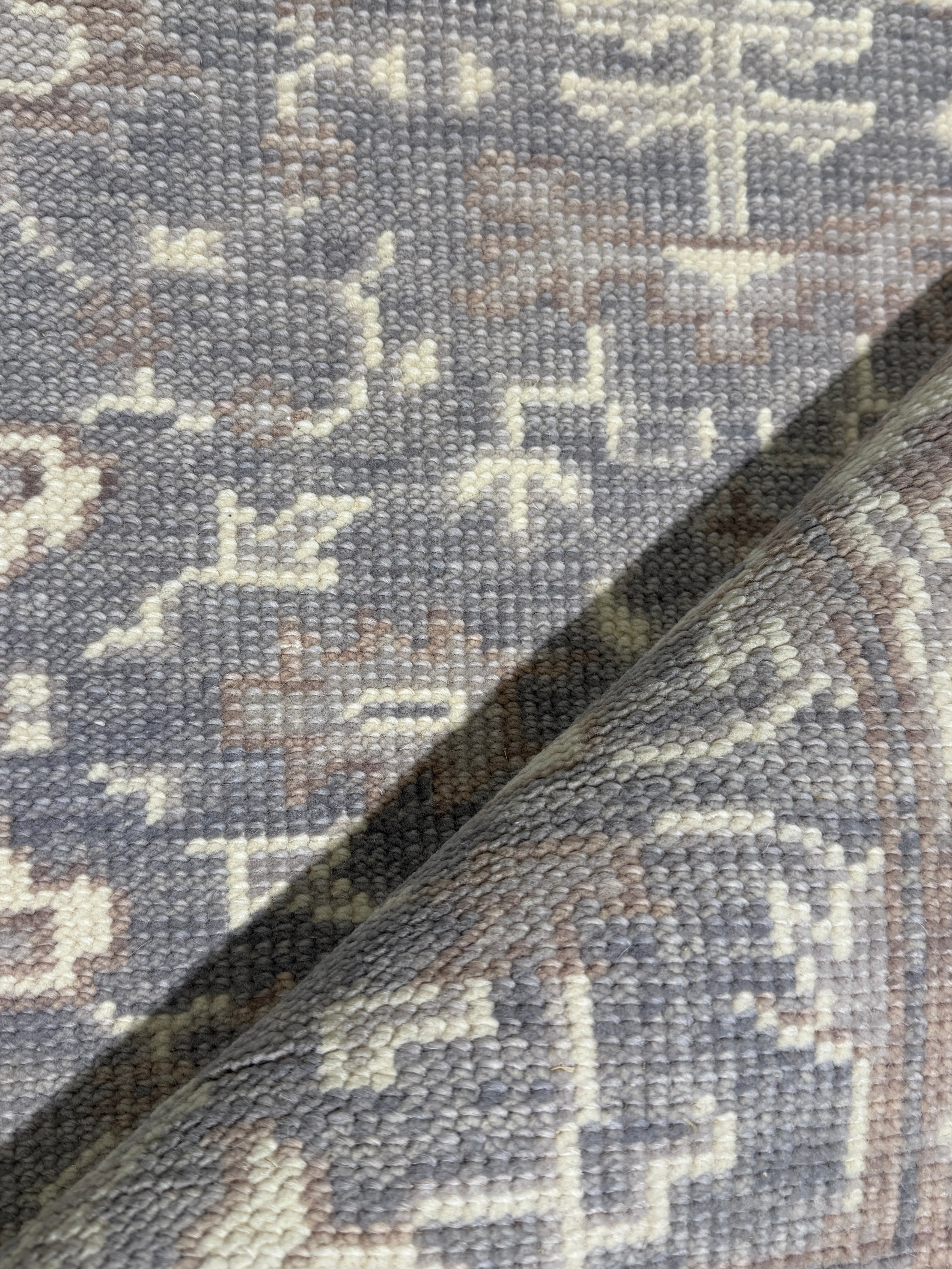 Kathleen Duborg 2.9x9.9 Grey Hand-Knotted Oushak Runner