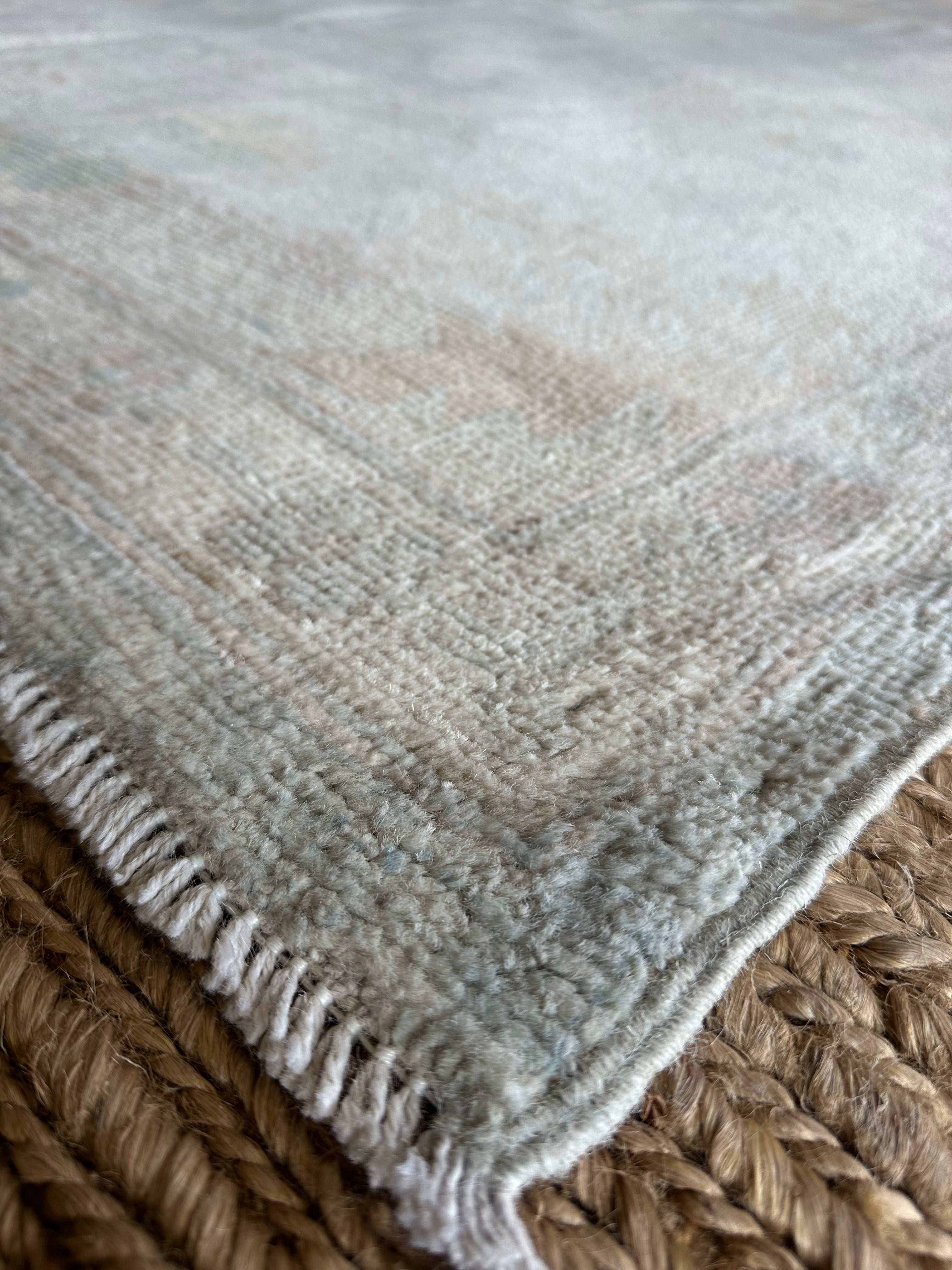 Andrea Sperling 8.9x10 Grey Whitewashed Afghani Oushak Rug
