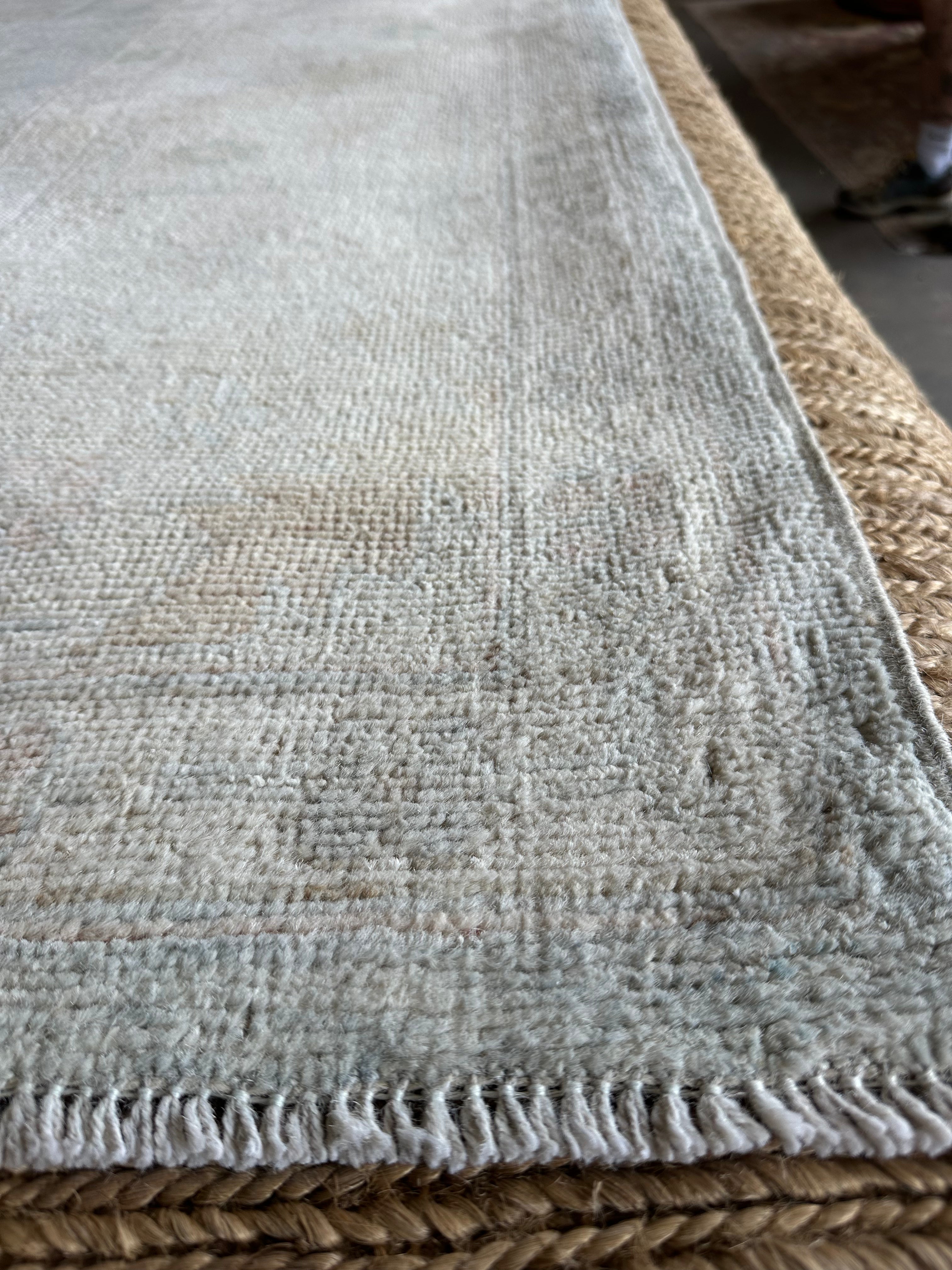 Andrea Sperling 8.9x10 Grey Whitewashed Afghani Oushak Rug
