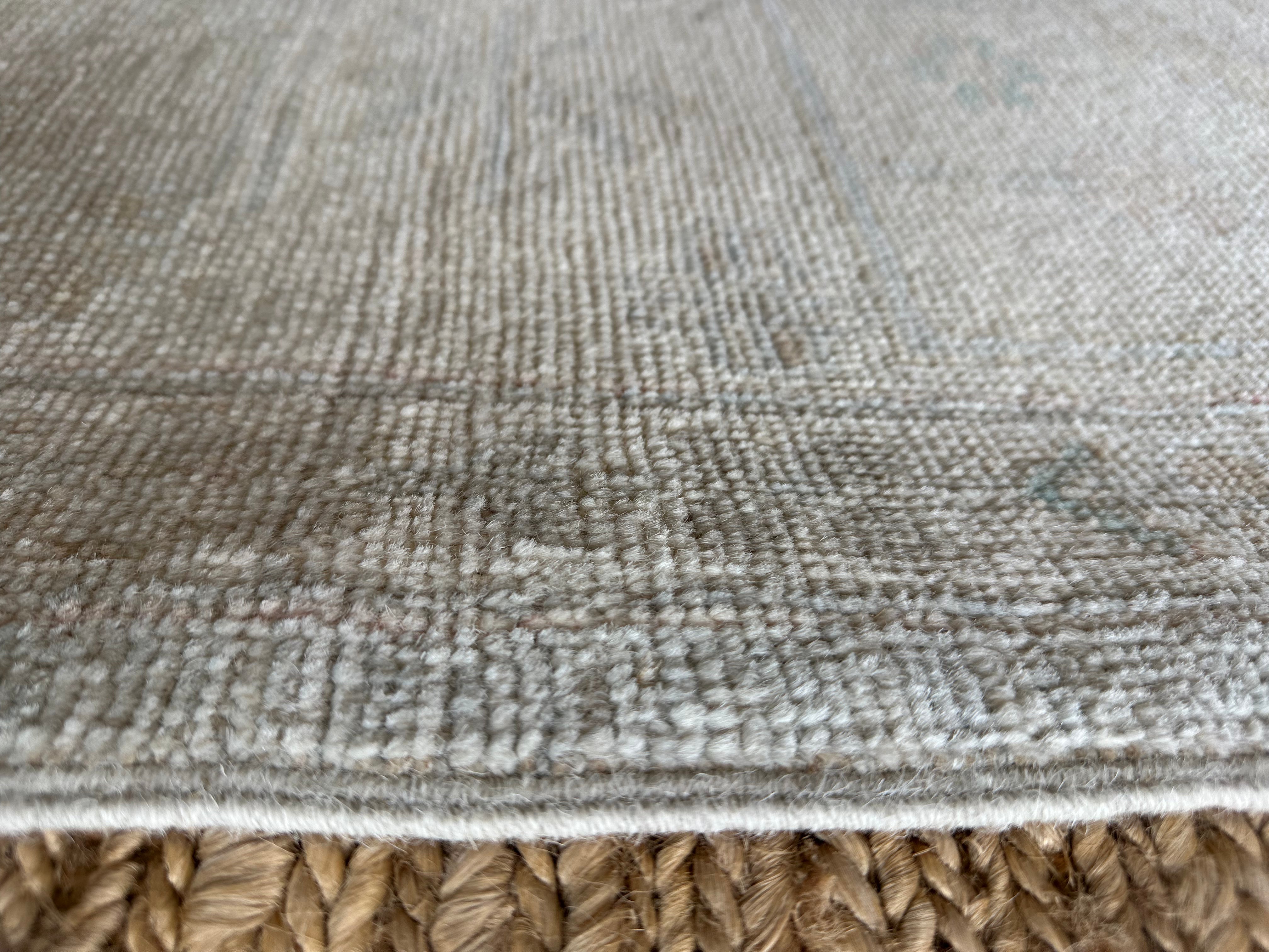 Andrea Sperling 8.9x10 Grey Whitewashed Afghani Oushak Rug