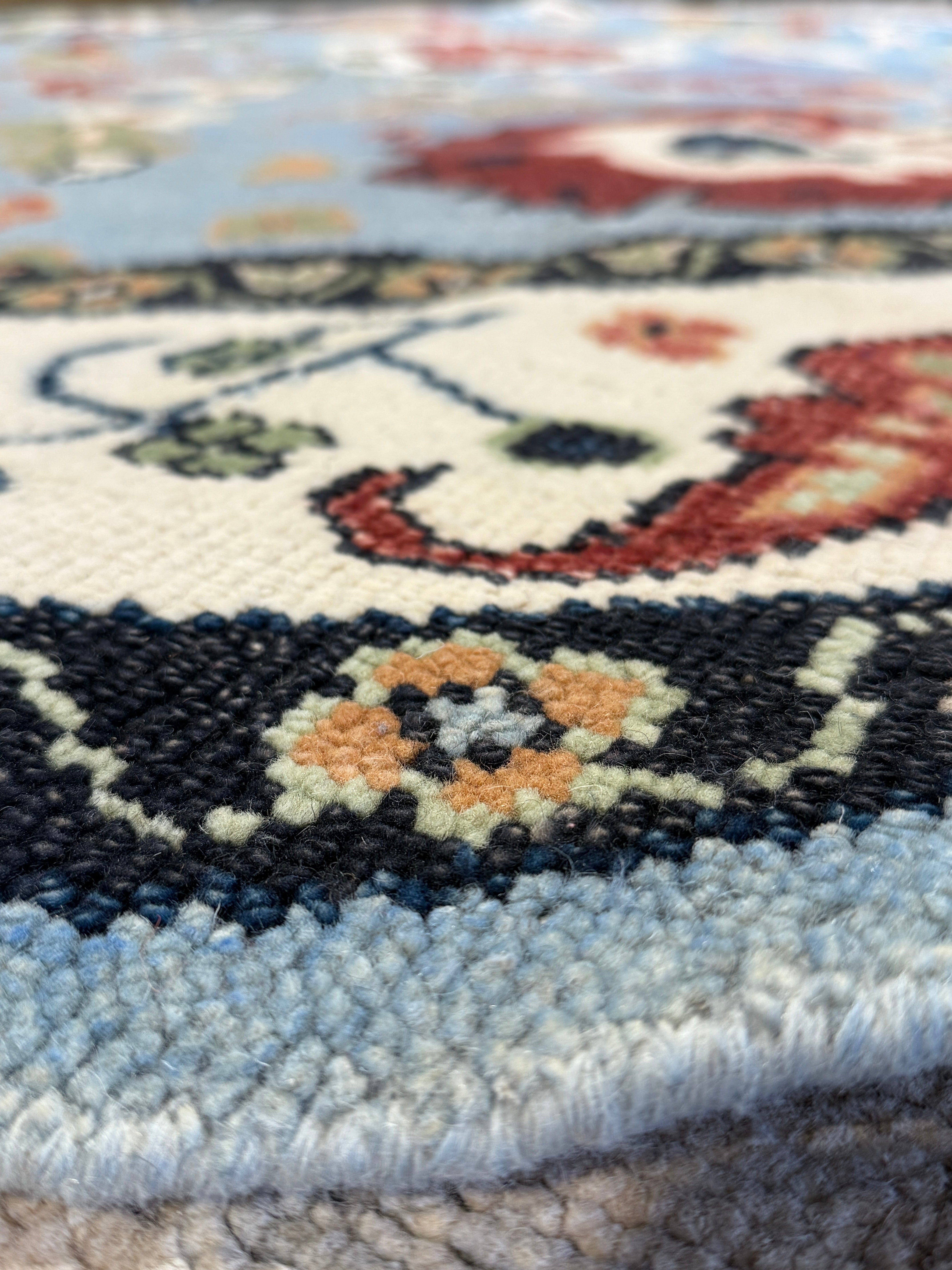 Olivia Blue 9x9 Blue Hand-Knotted Oushak