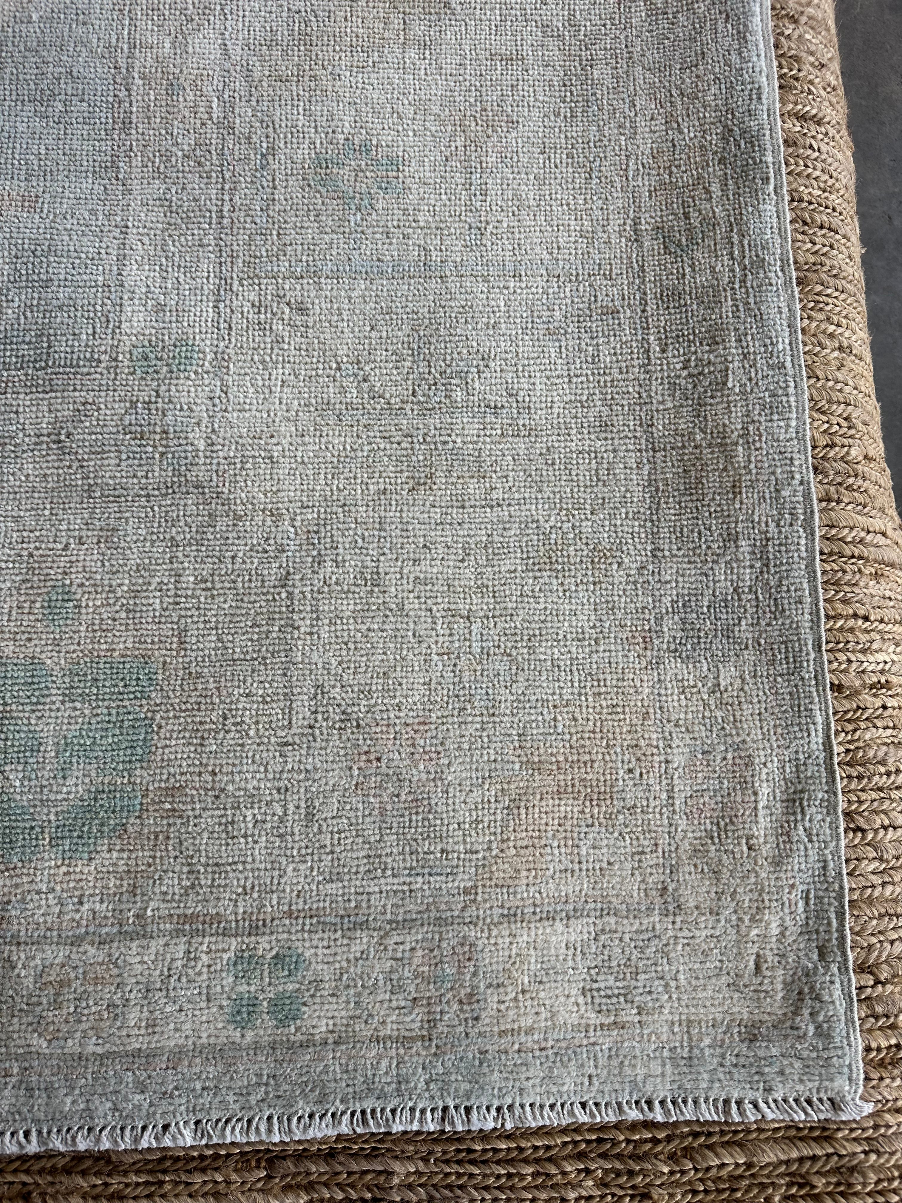 Andrea Sperling 8.9x10 Grey Whitewashed Afghani Oushak Rug