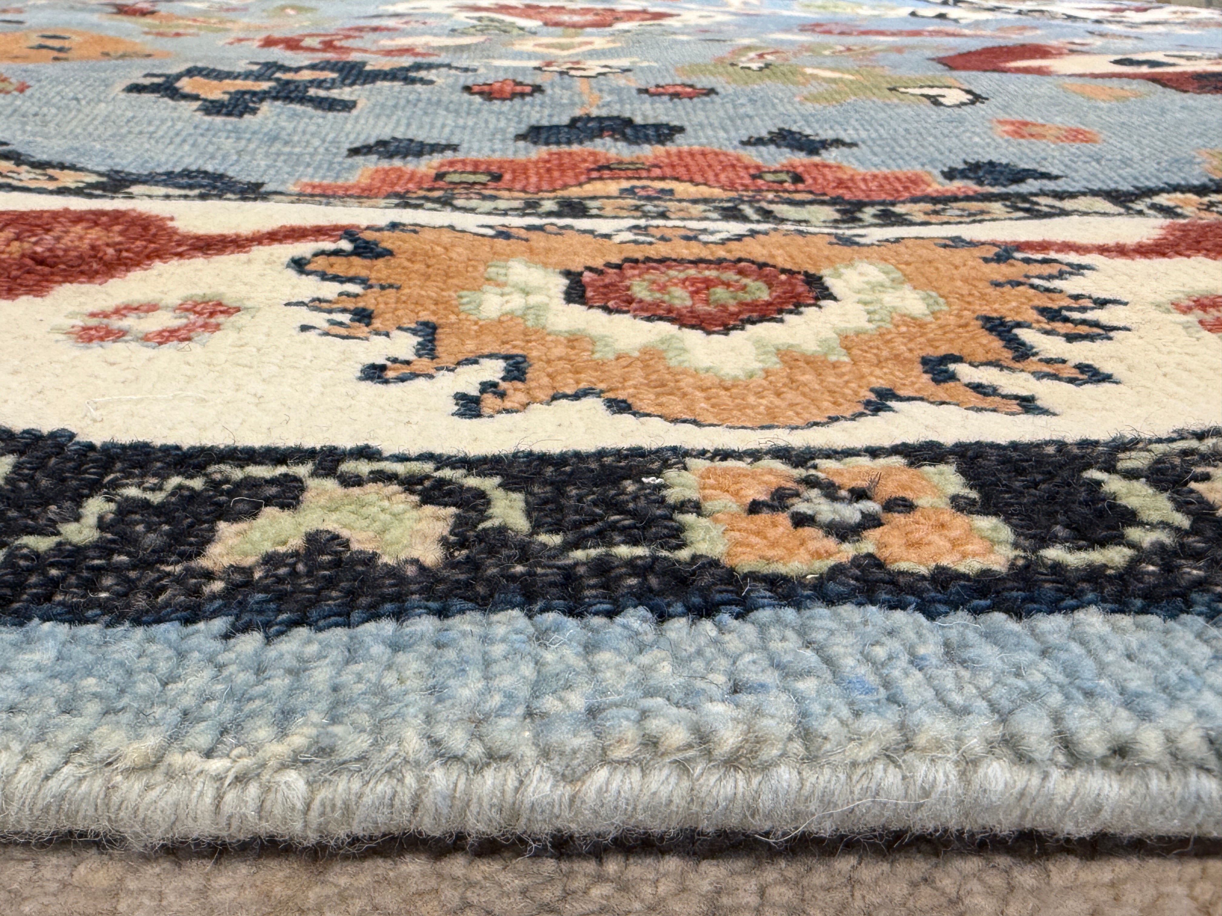 Olivia Blue 9x9 Blue Hand-Knotted Oushak