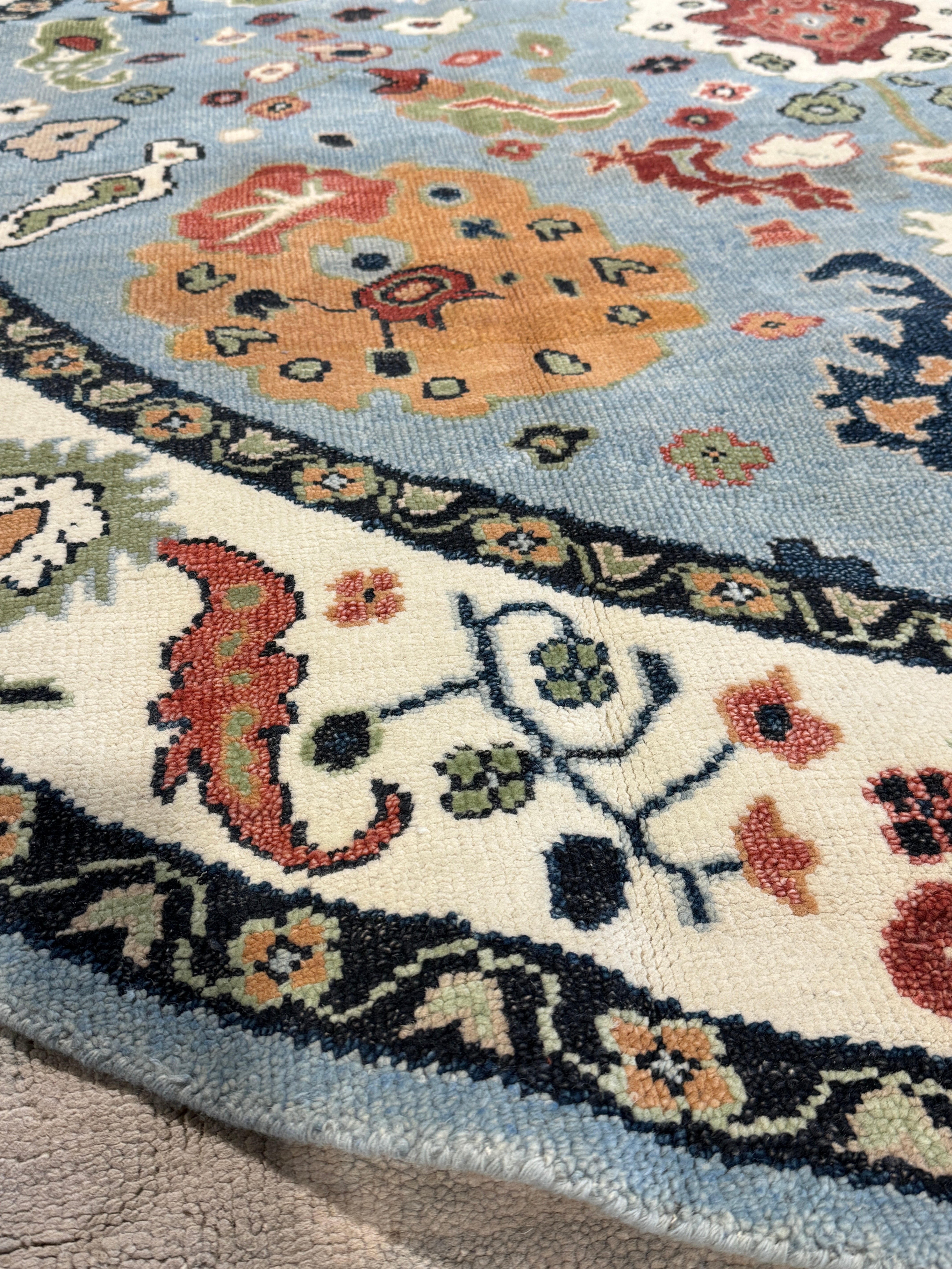 Olivia Blue 9x9 Blue Hand-Knotted Oushak