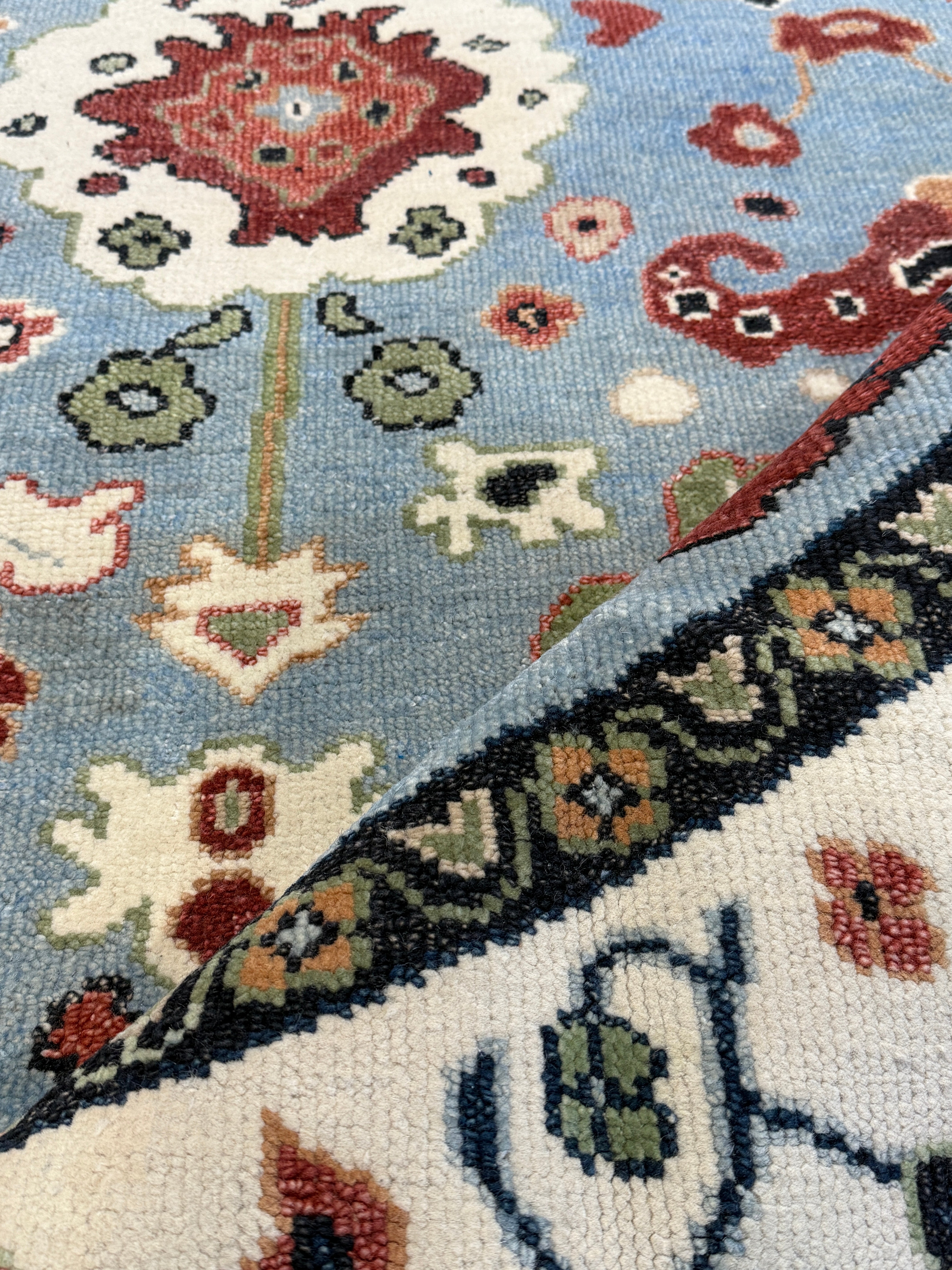 Olivia Blue 9x9 Blue Hand-Knotted Oushak