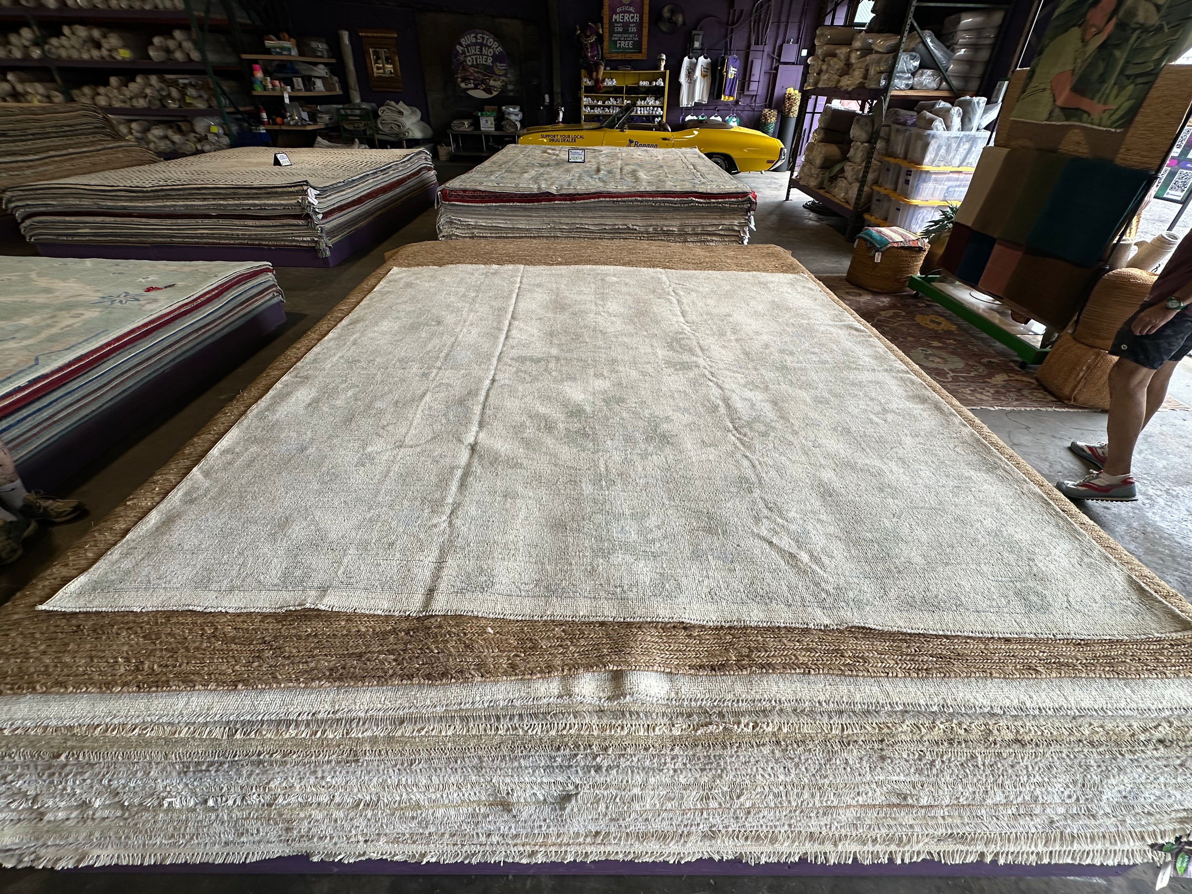 Carmen Cuba 8x8.3 Grey Whitewashed Afghani Oushak Rug