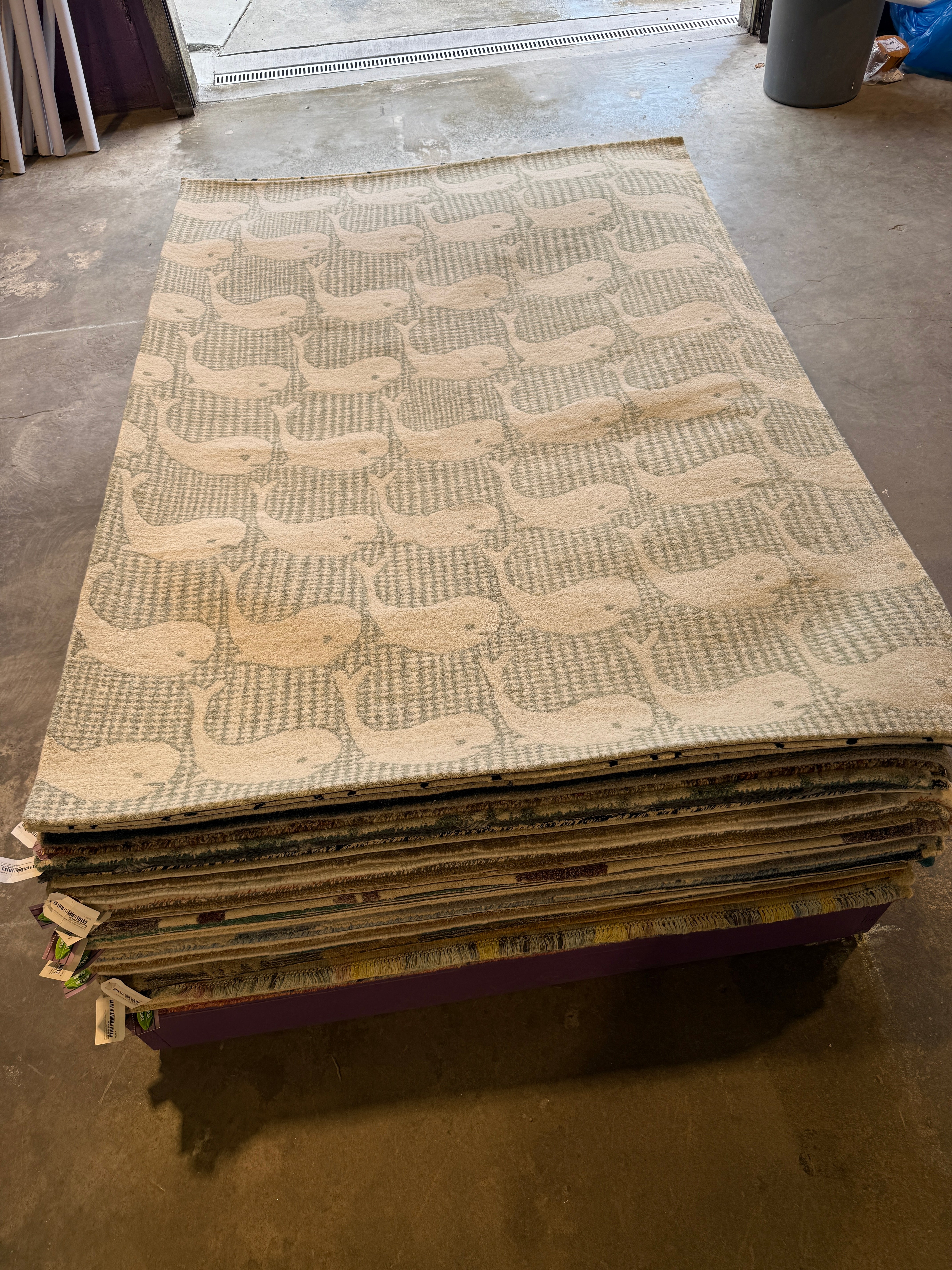 Belkis 5.3x7.6 Hand-Tufted Wool Ivory & Grey Whale