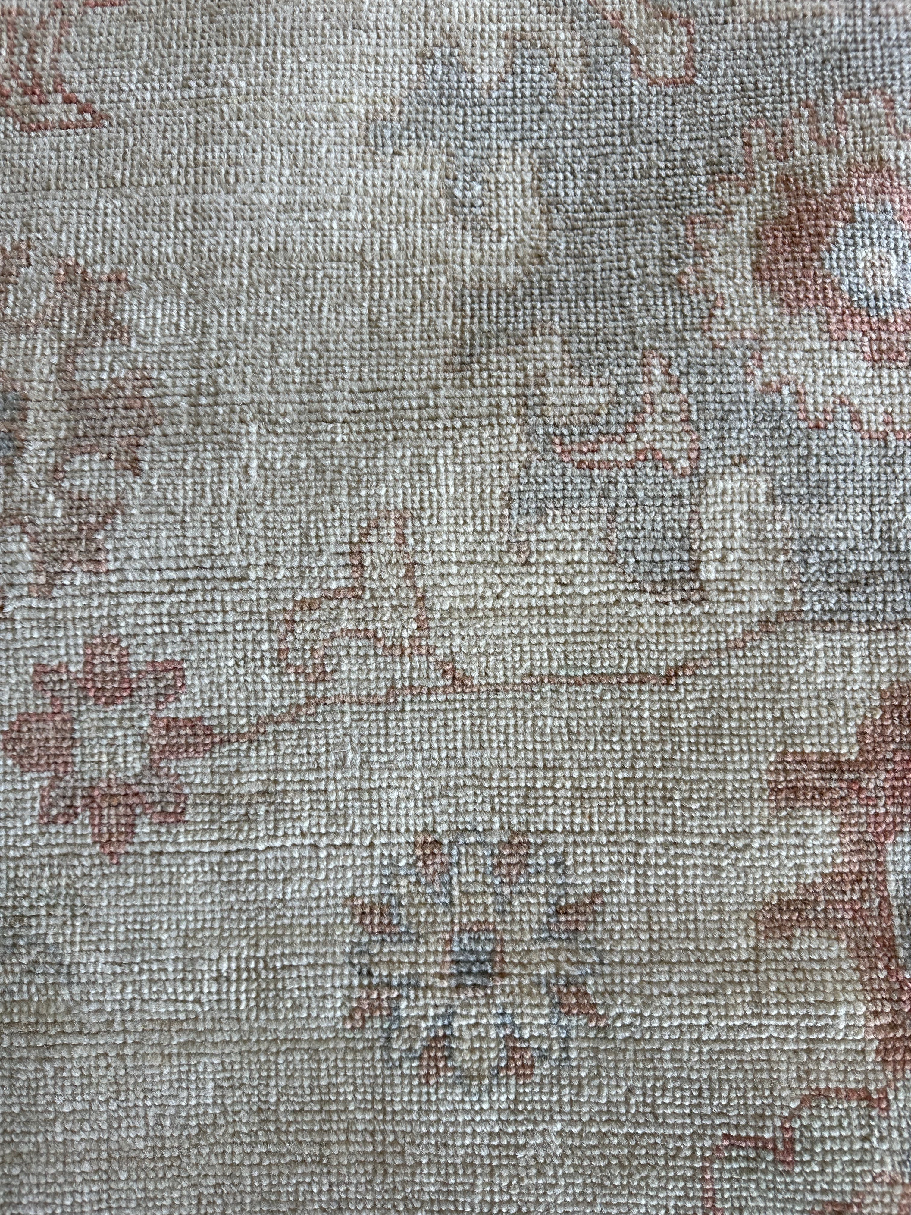 Hilary Leavitt 8.11x11.11 Cream Whitewashed Afghani Oushak Rug