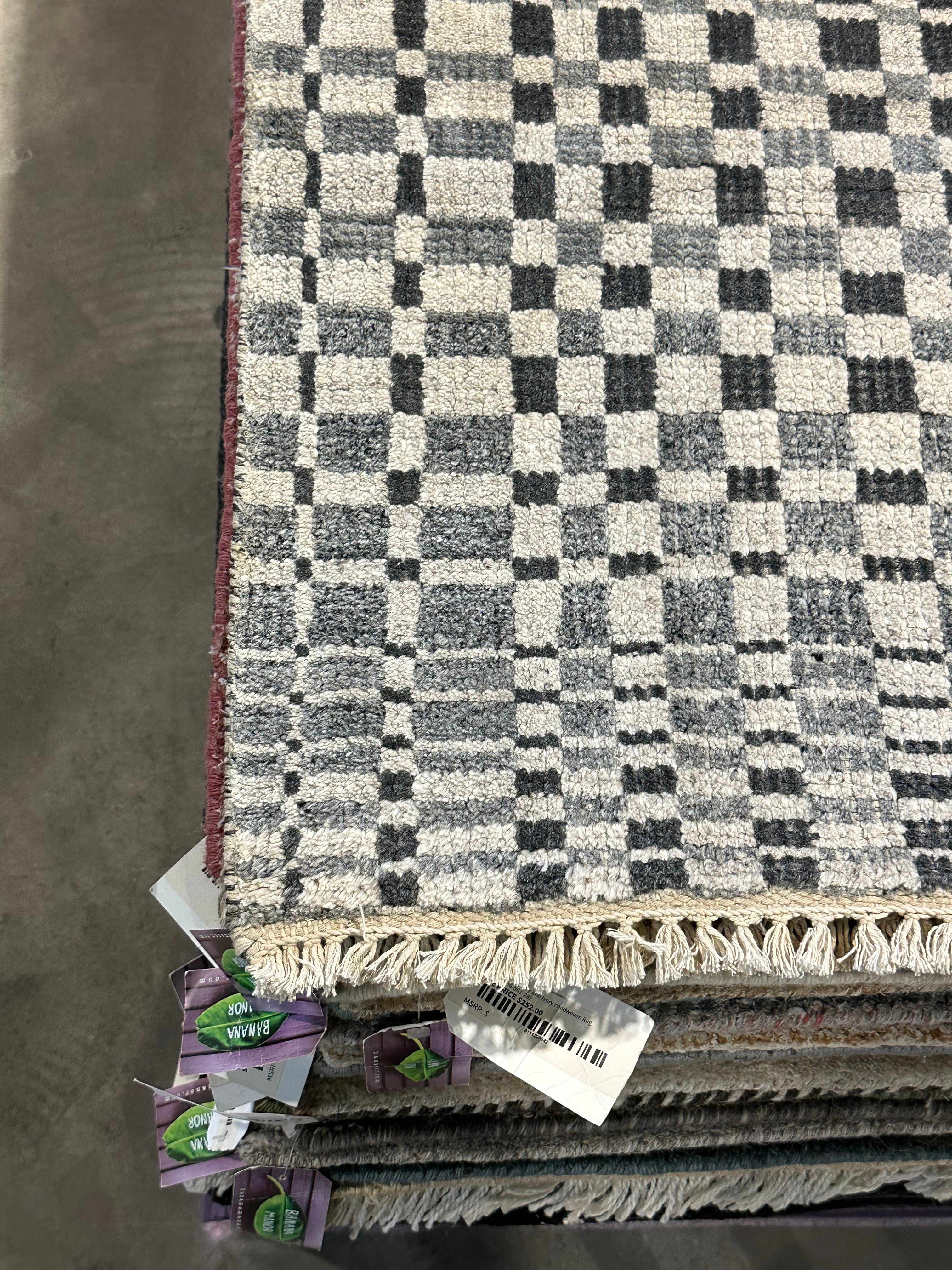Harrison Xu 4x6 Grey Hand-Knotted Modern Rug