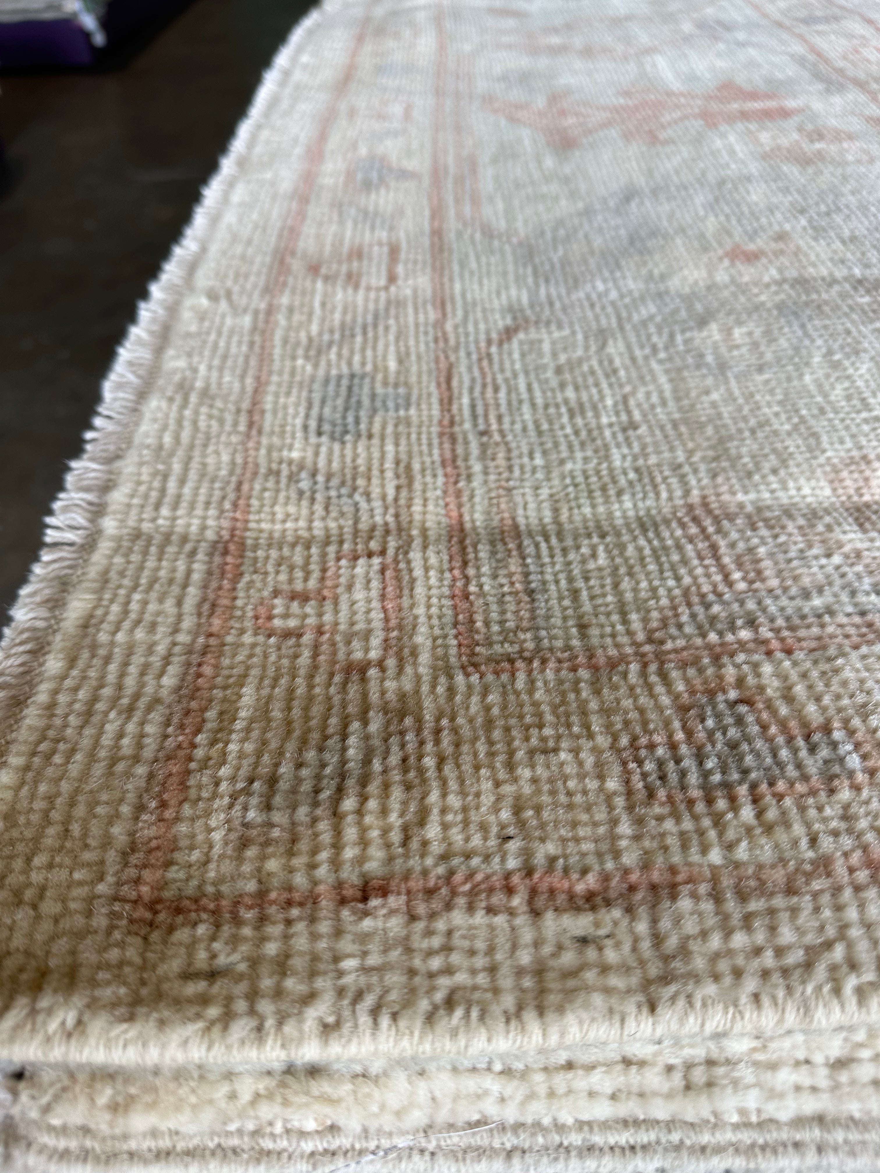Hilary Leavitt 8.11x11.11 Cream Whitewashed Afghani Oushak Rug