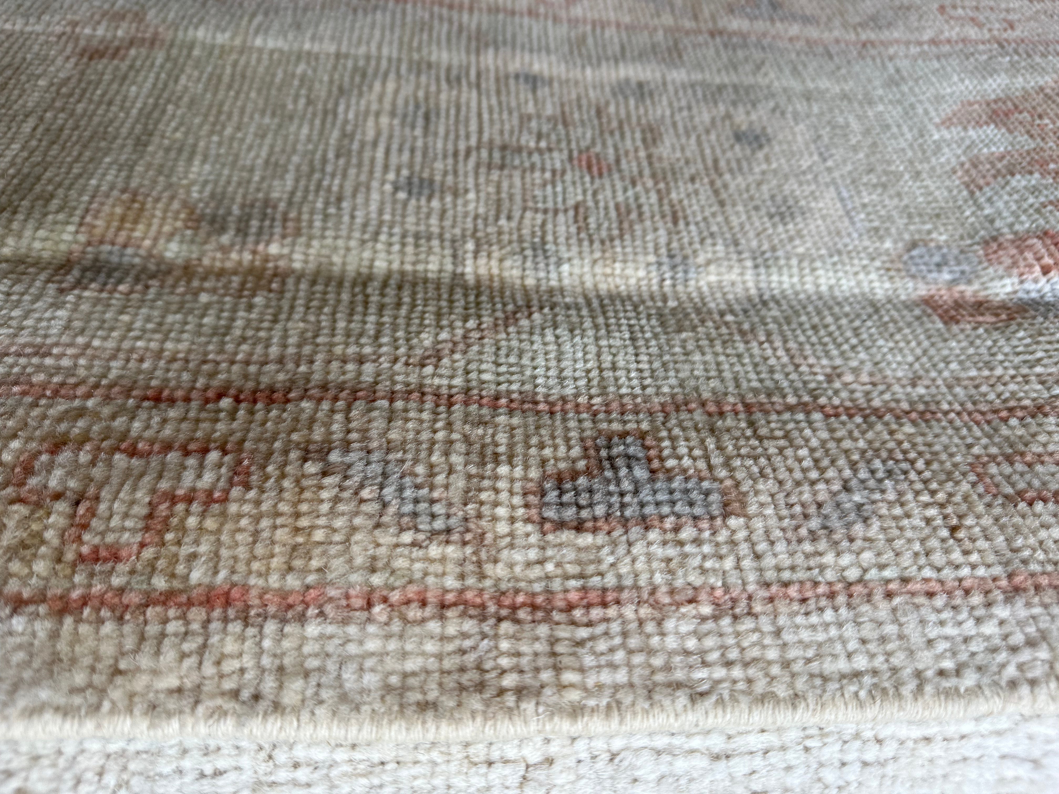 Hilary Leavitt 8.11x11.11 Cream Whitewashed Afghani Oushak Rug