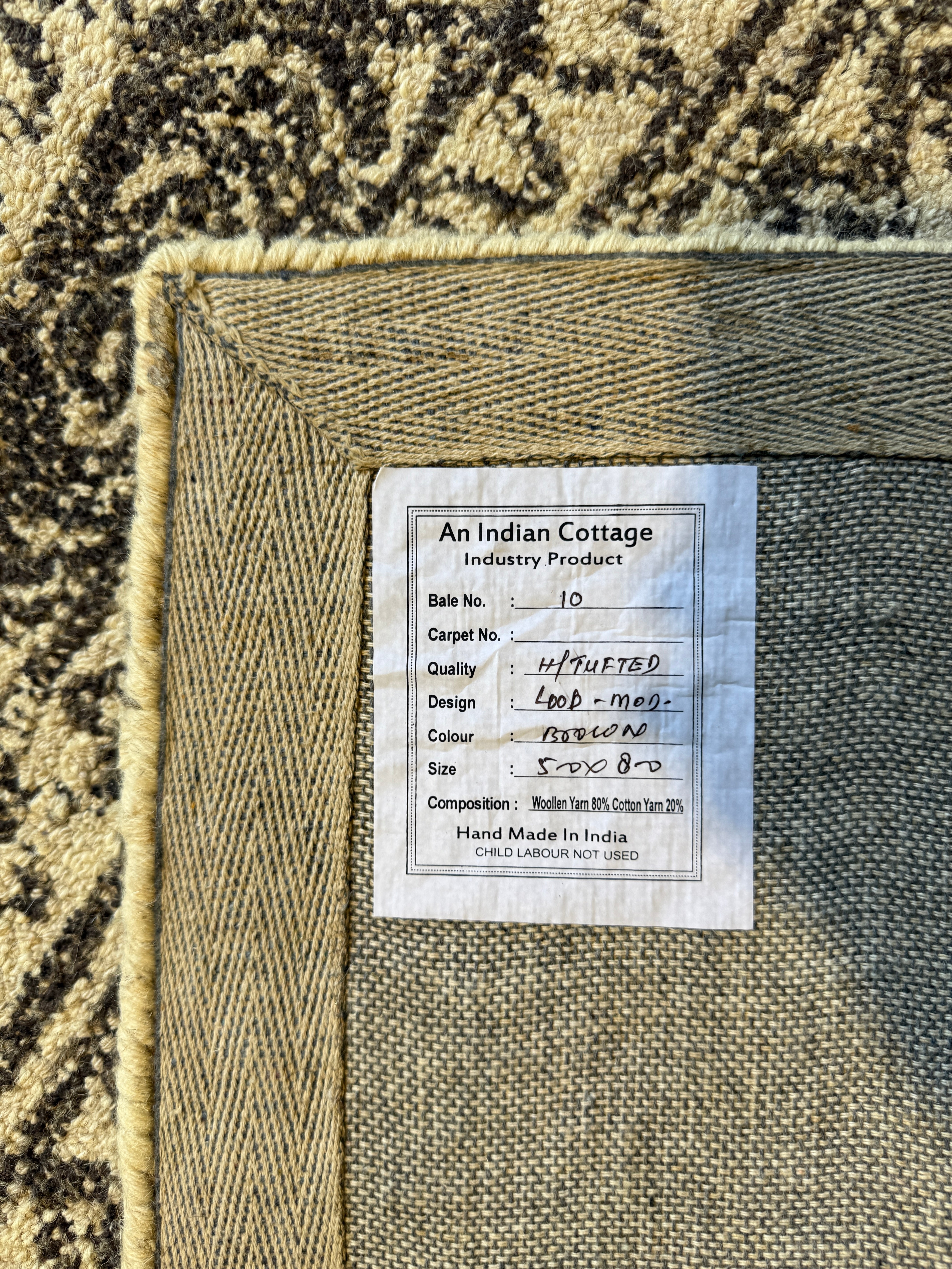 Alma 5x8 Hand-Tufted Wool Brown Modern