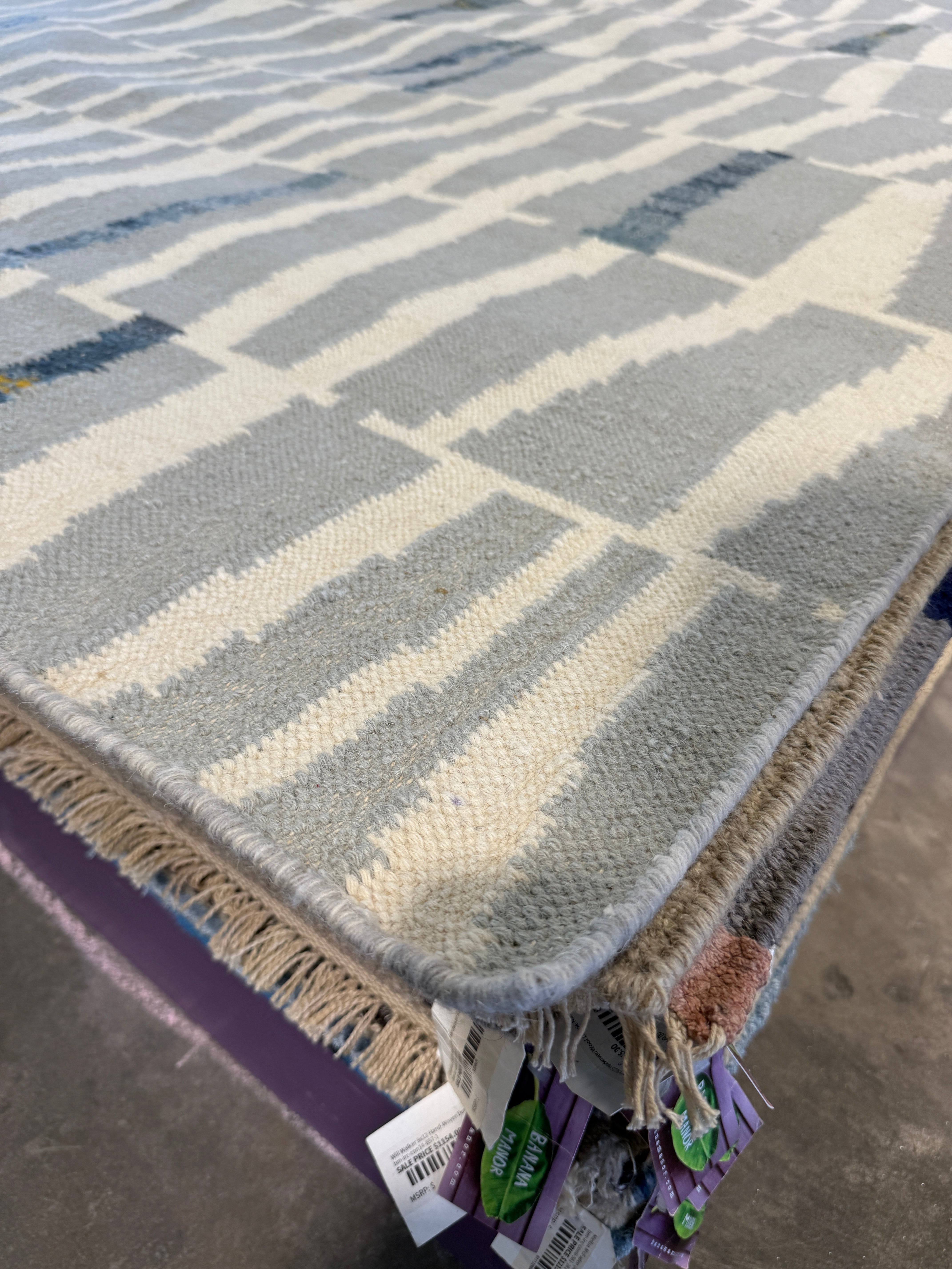 Nate Mitchell 9.3x11.6 Grey Handwoven Modern Rug