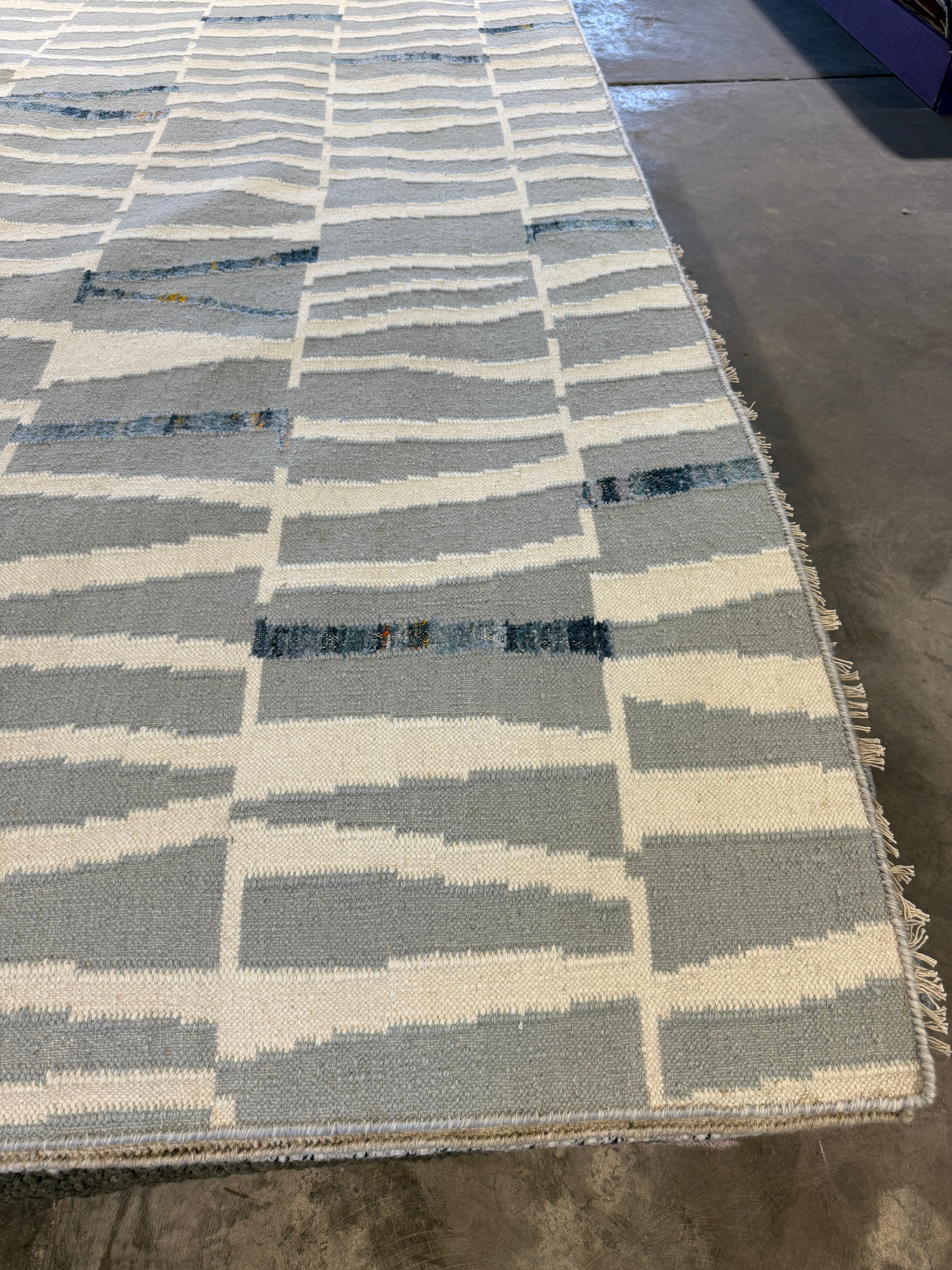 Nate Mitchell 9.3x11.6 Grey Handwoven Modern Rug