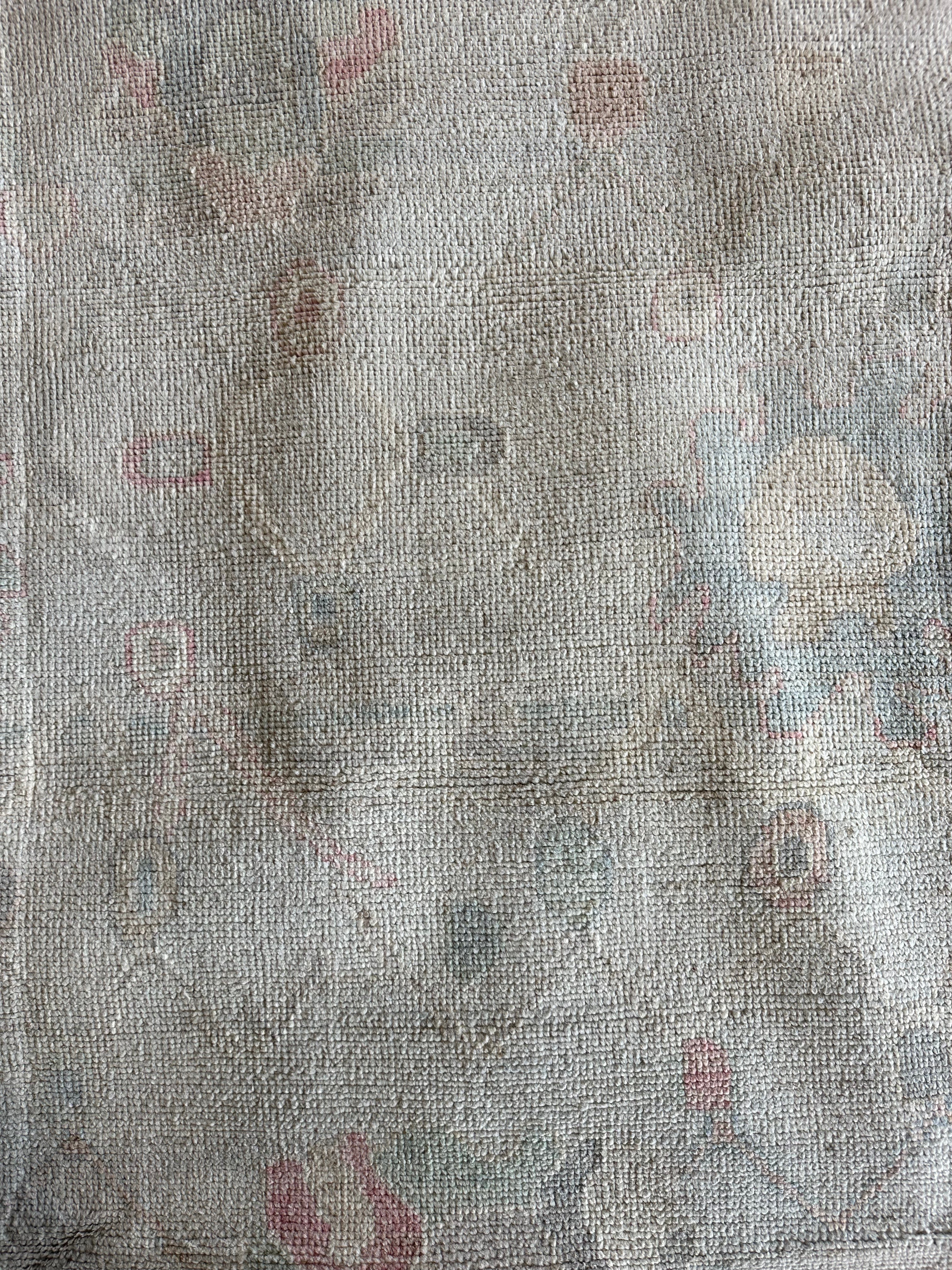 DJ Kiki LeFreak 8.9x12 Pink & Blue Whitewashed Afghani Oushak Rug