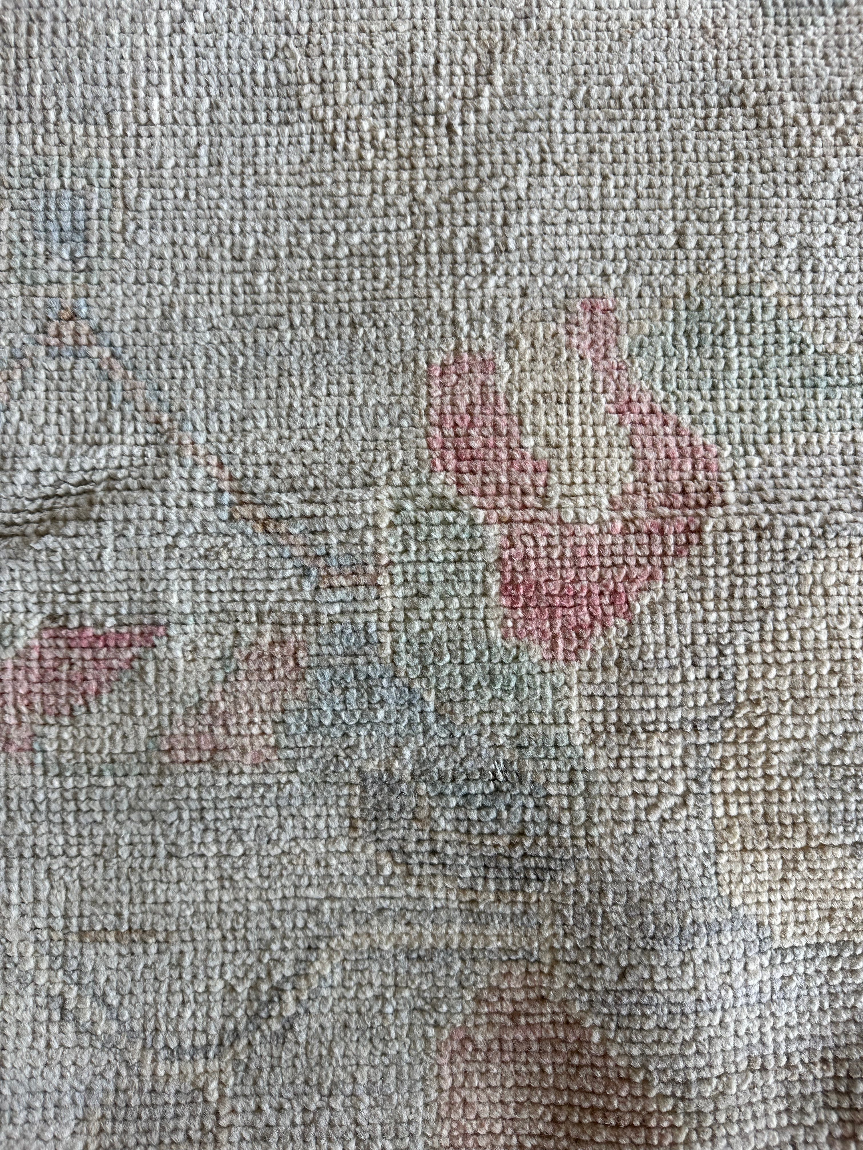 DJ Kiki LeFreak 8.9x12 Pink & Blue Whitewashed Afghani Oushak Rug