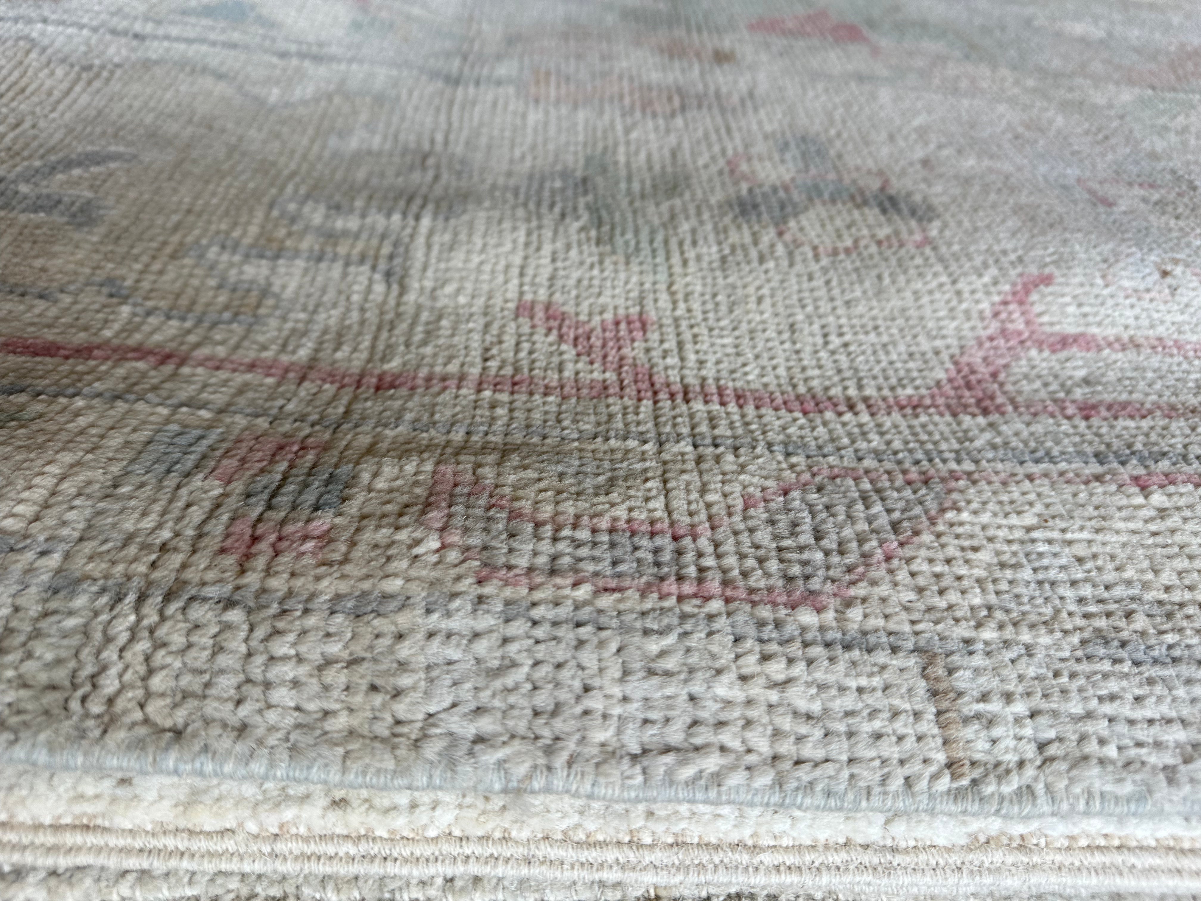 DJ Kiki LeFreak 8.9x12 Pink & Blue Whitewashed Afghani Oushak Rug