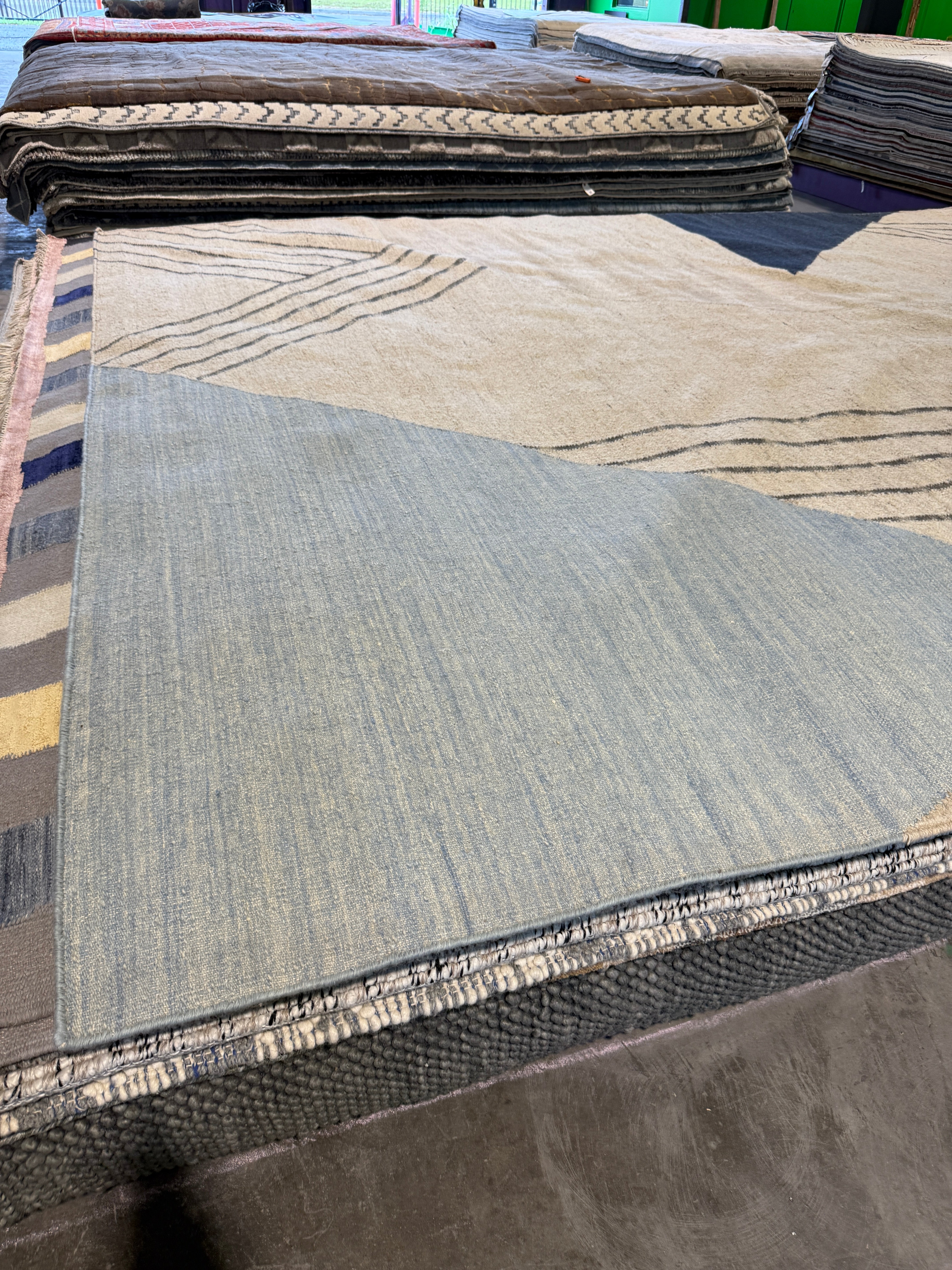 Logan Palmer 9.3x11.3 Tan Handwoven Modern Rug