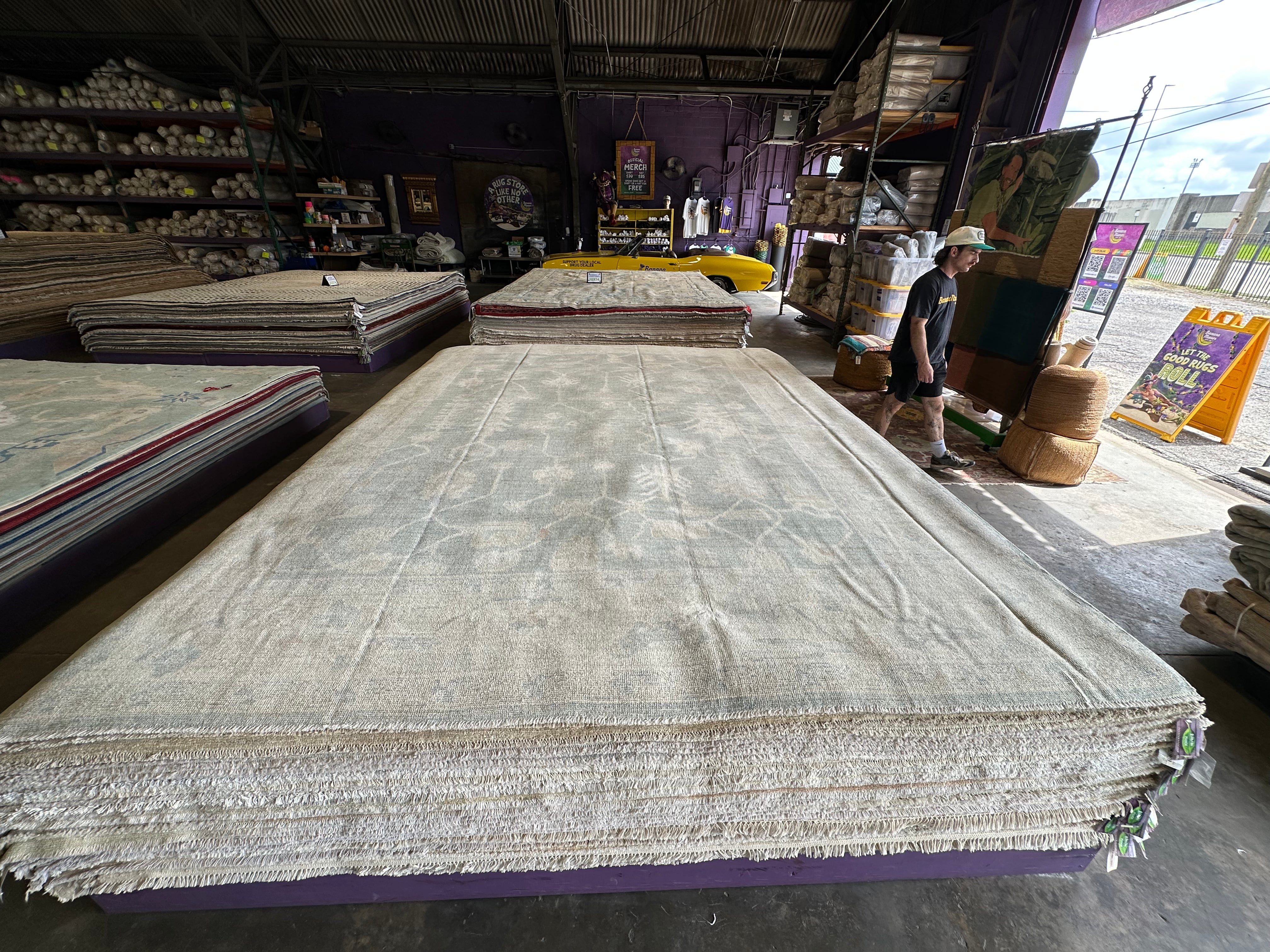 Chrystal Lotz 9.1x11.9 Green Whitewashed Afghani Oushak Rug