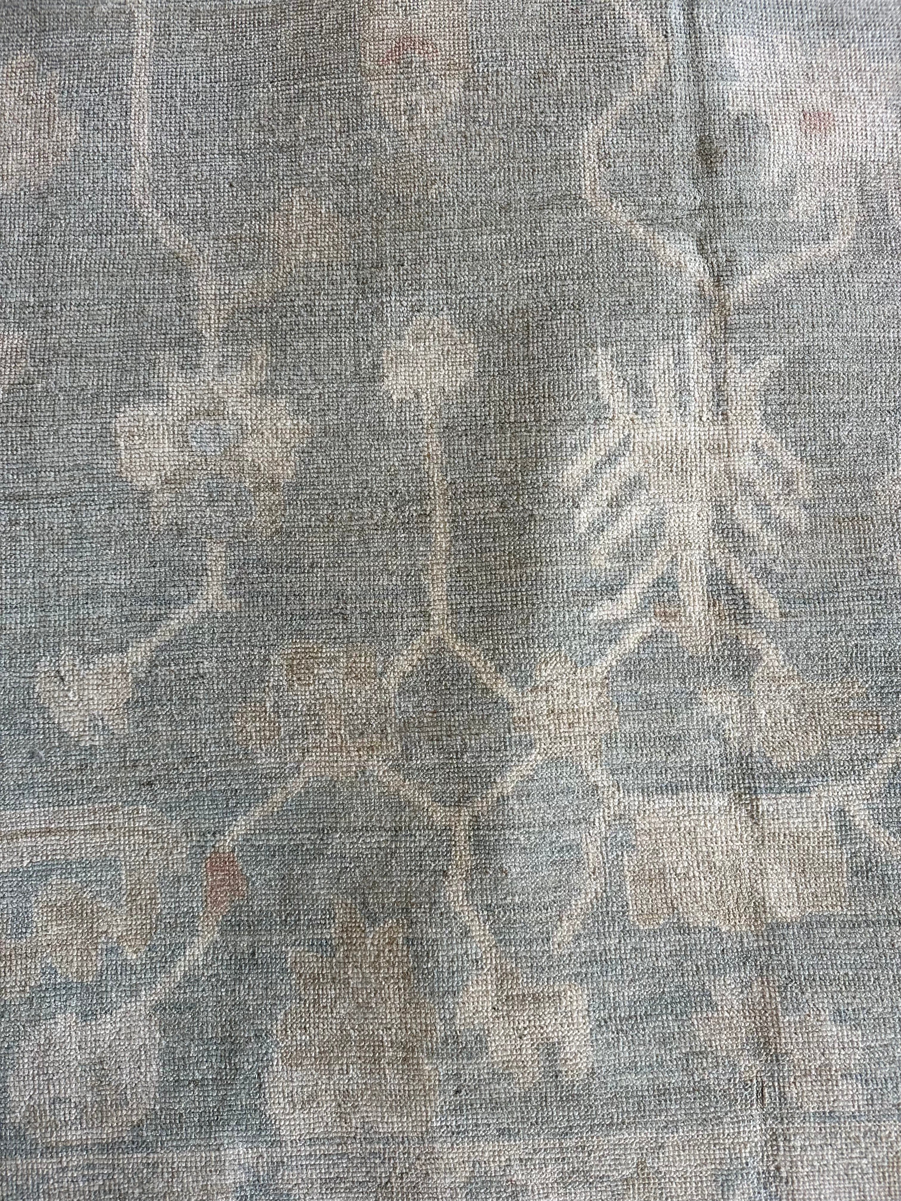 Chrystal Lotz 9.1x11.9 Green Whitewashed Afghani Oushak Rug
