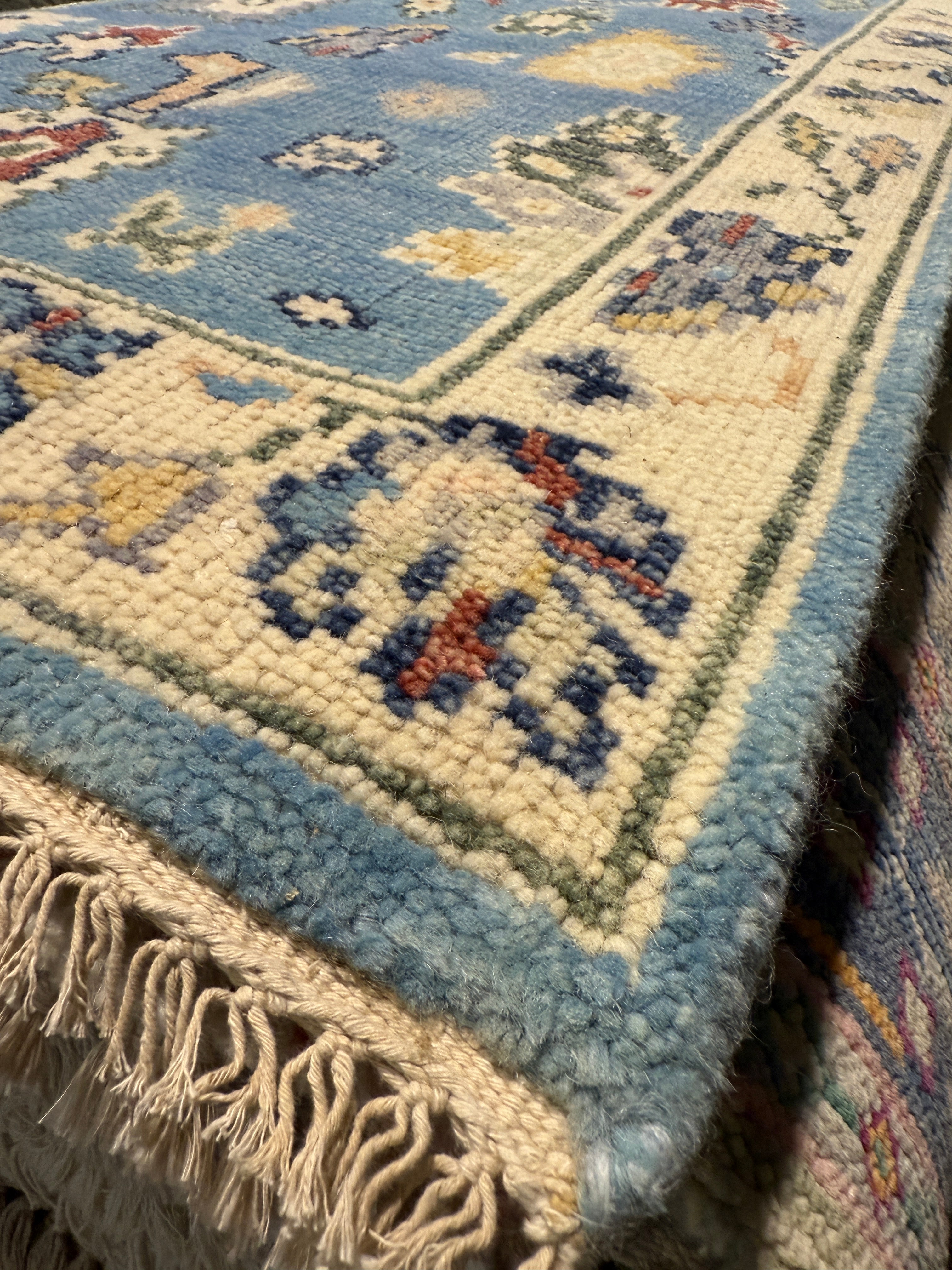 Gabriela 3x19.6 Blue Hand-Knotted Oushak Runner