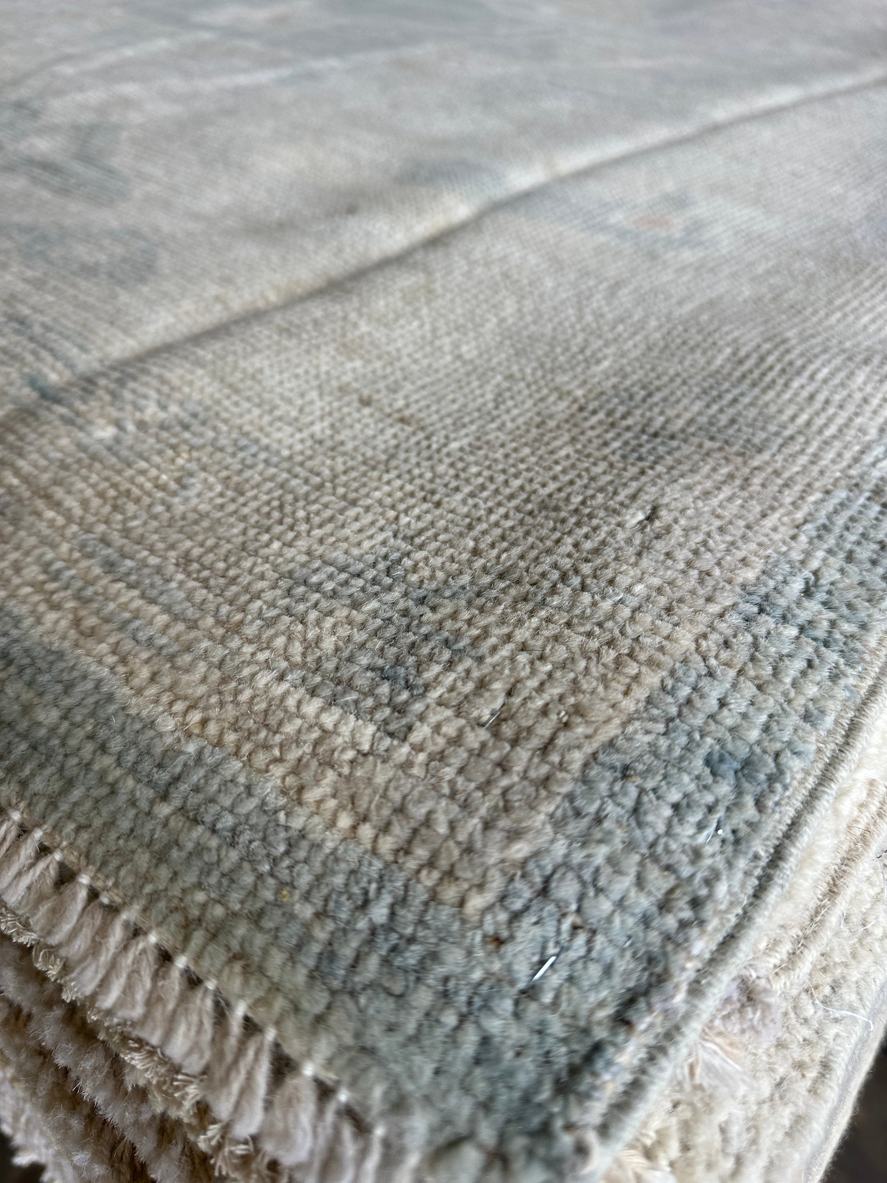 Chrystal Lotz 9.1x11.9 Green Whitewashed Afghani Oushak Rug