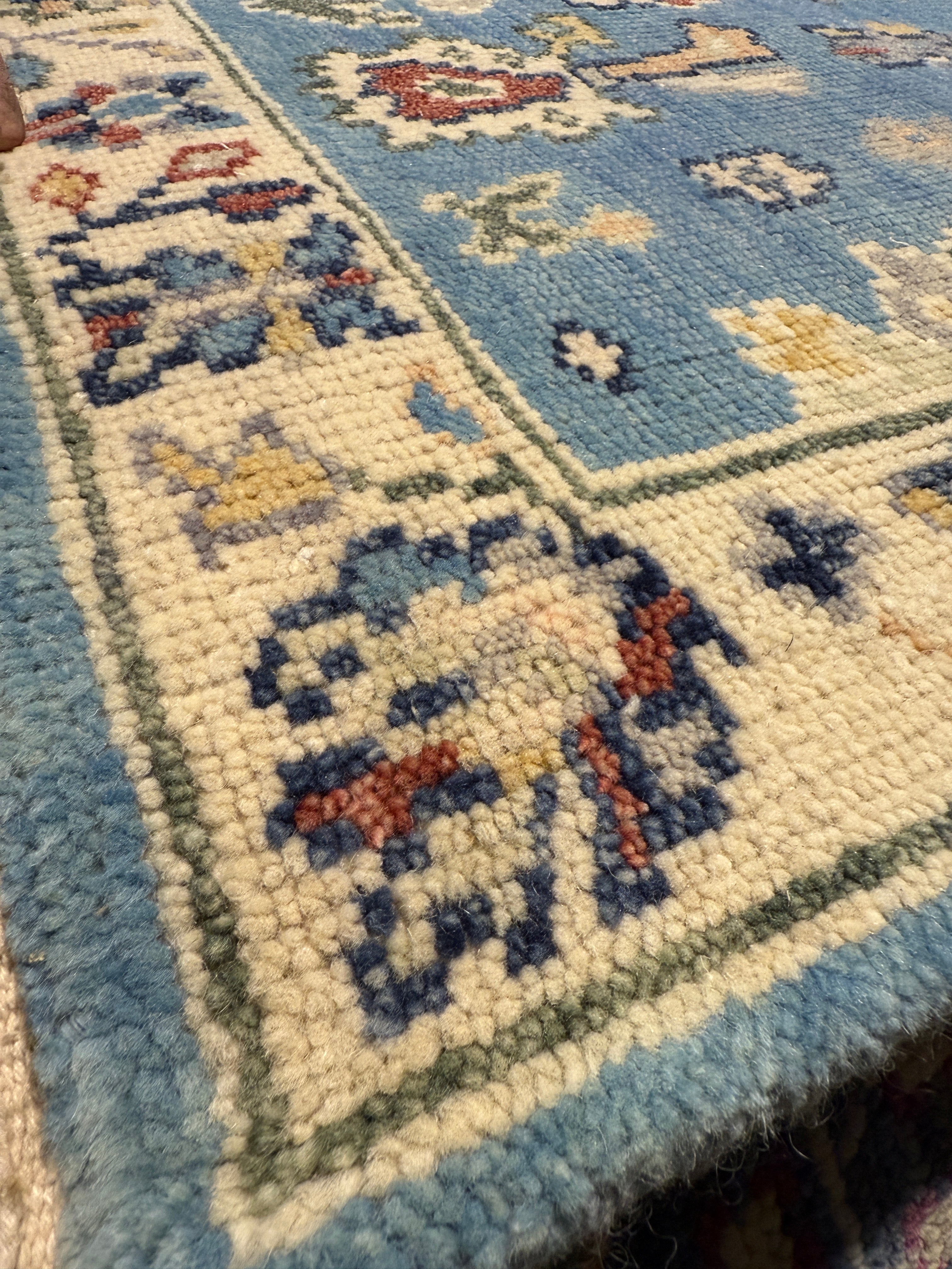 Gabriela 3x19.6 Blue Hand-Knotted Oushak Runner